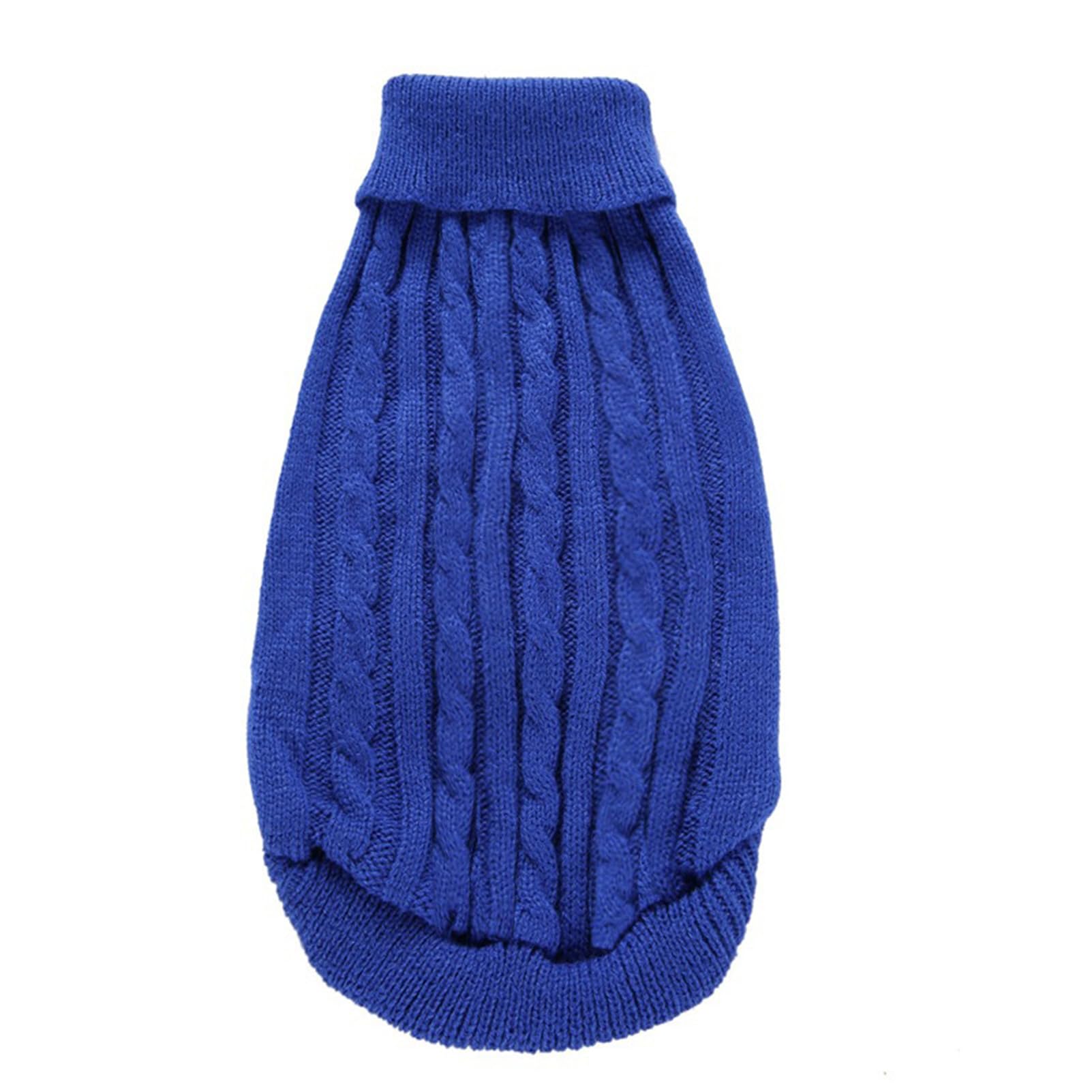 Chborchicen Small Dog Sweaters Knitted Pet Cat Sweater Warm Dog Sweatshirt Dog Winter Clothes Kitten Puppy Sweater (Dark Blue, S