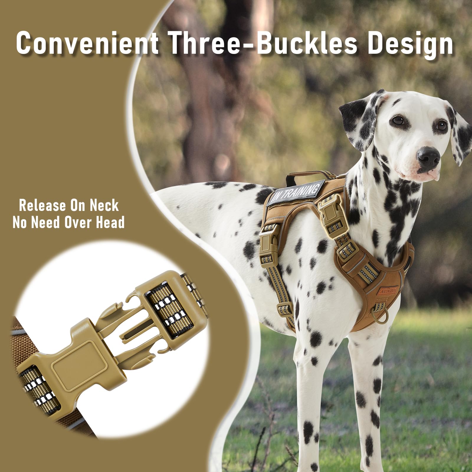 Non Pulling Tactical Dog Harness For Medium Dogs, Adjustable Reflective Harness Vest With Handle, For Working Training Hiking Wa