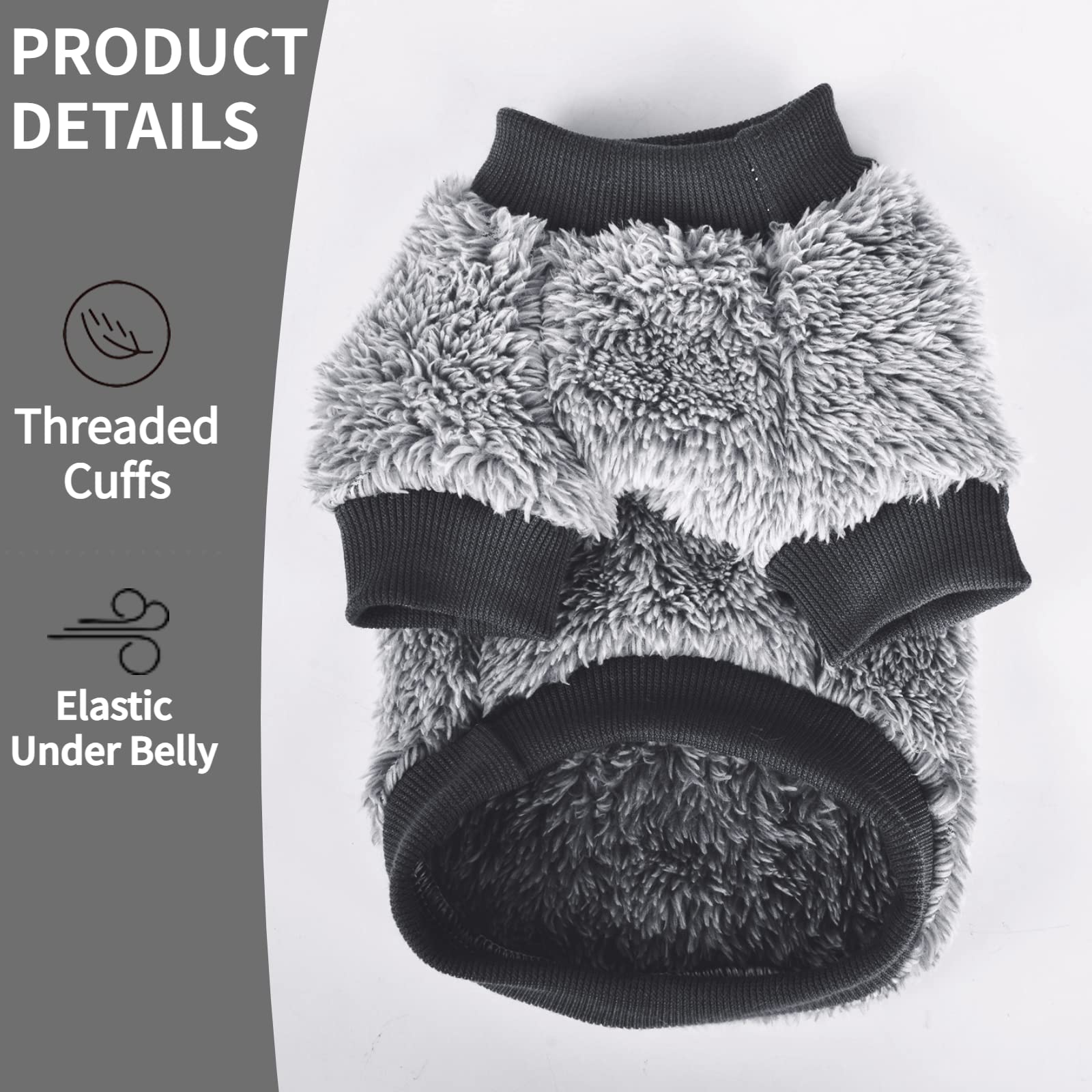 Yiikeyo Winter Dog Clothes For Small Dogs Boy Girl Yorkie Chihuahua Warm Flannel Sweater Cute Funny Pet Puppy Clothing Cat Doggie Coat Xs S M L (Medium, Black)