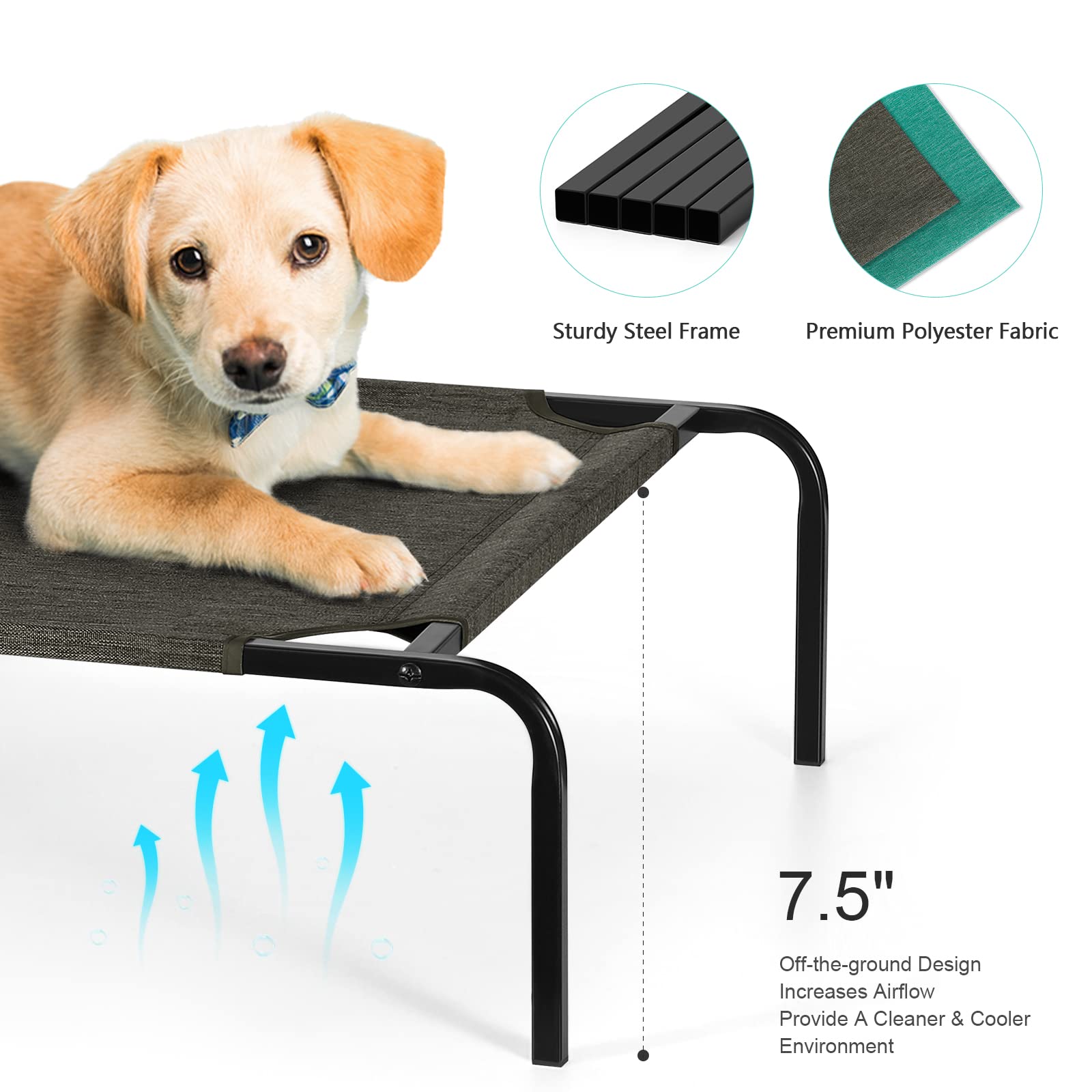 Oyeal Elevated Dog Cat Bed Small Riased Dog Cot Indoor Outdoor Cooling Dog Cat Bed Portable Pet Cot For Small Dogs Cats Puppy, D
