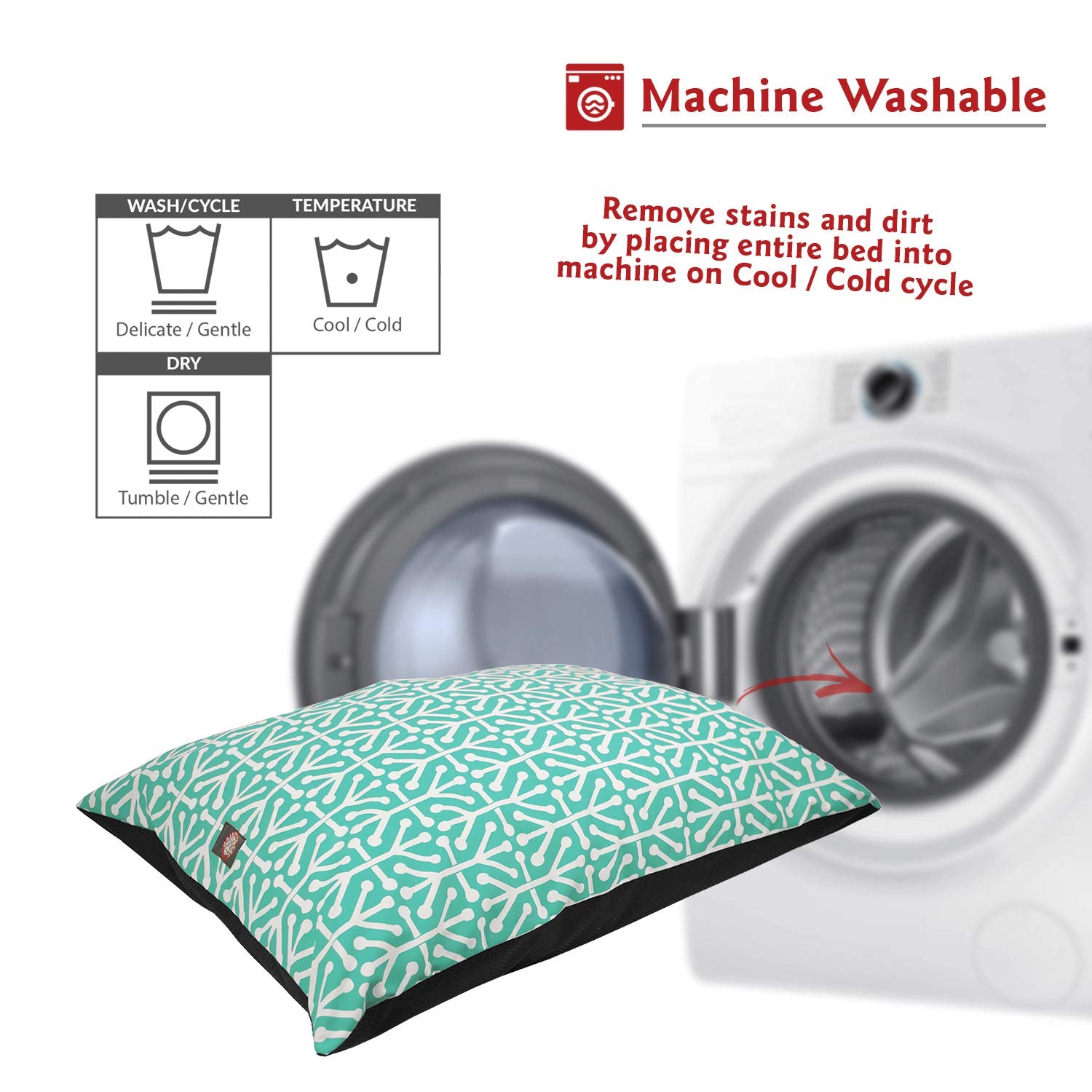 Majestic Pet Washable Rectangle Dog Crate & Kennel Bed - Non Slip, Comfortable - Super Value Pillow Dog Bed - Large Breed (46 X