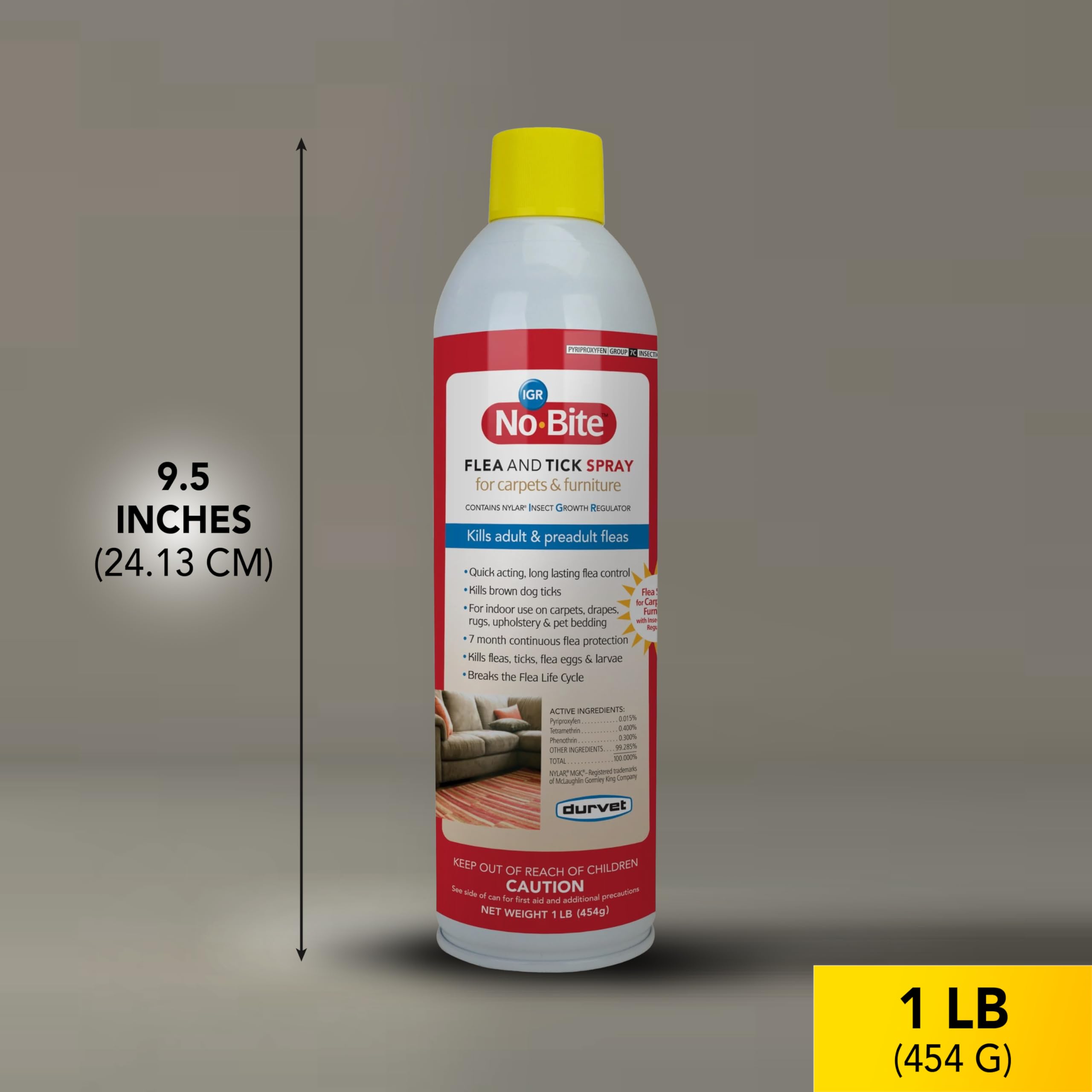 Durvet Flea and Tick Spray for Carpets & Furniture, 16 oz - Model 011-1134