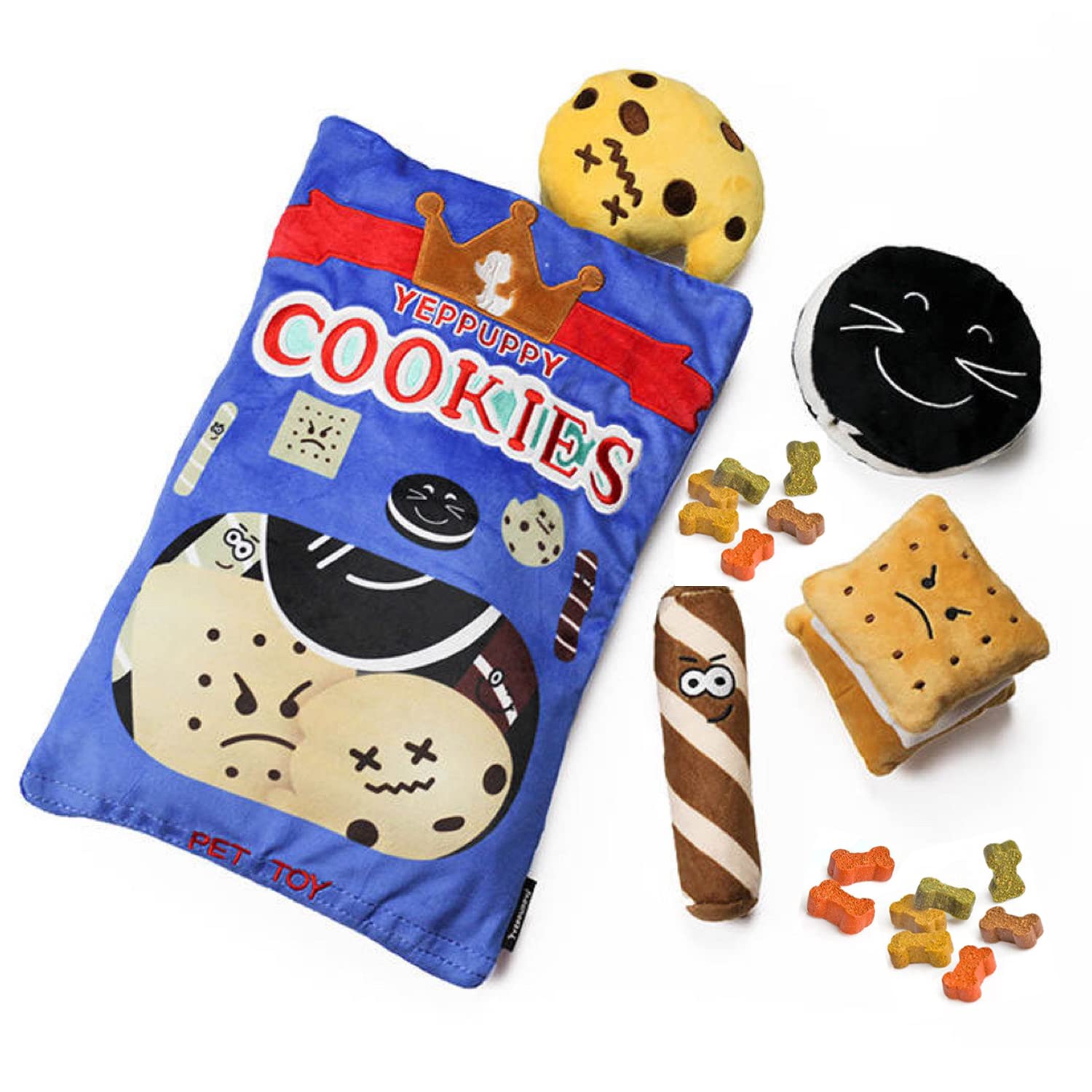 Yeppuppy Dog Plush Toy Set With Snack Bag (Cookies)