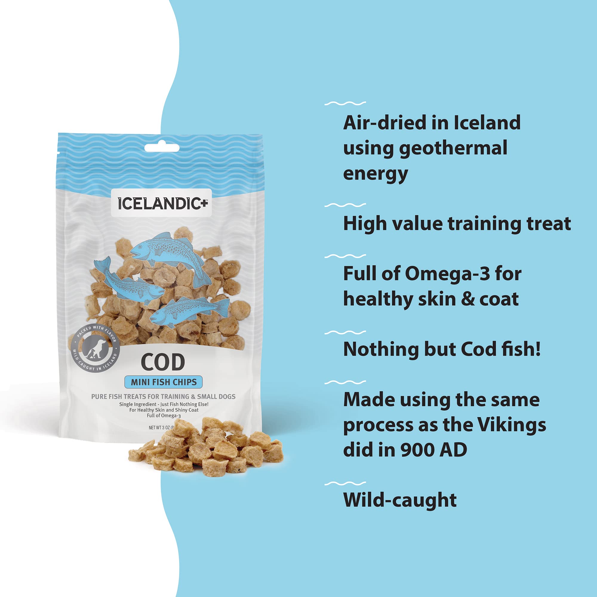 Icelandic Dog Cod Chips Mini 2.5Oz