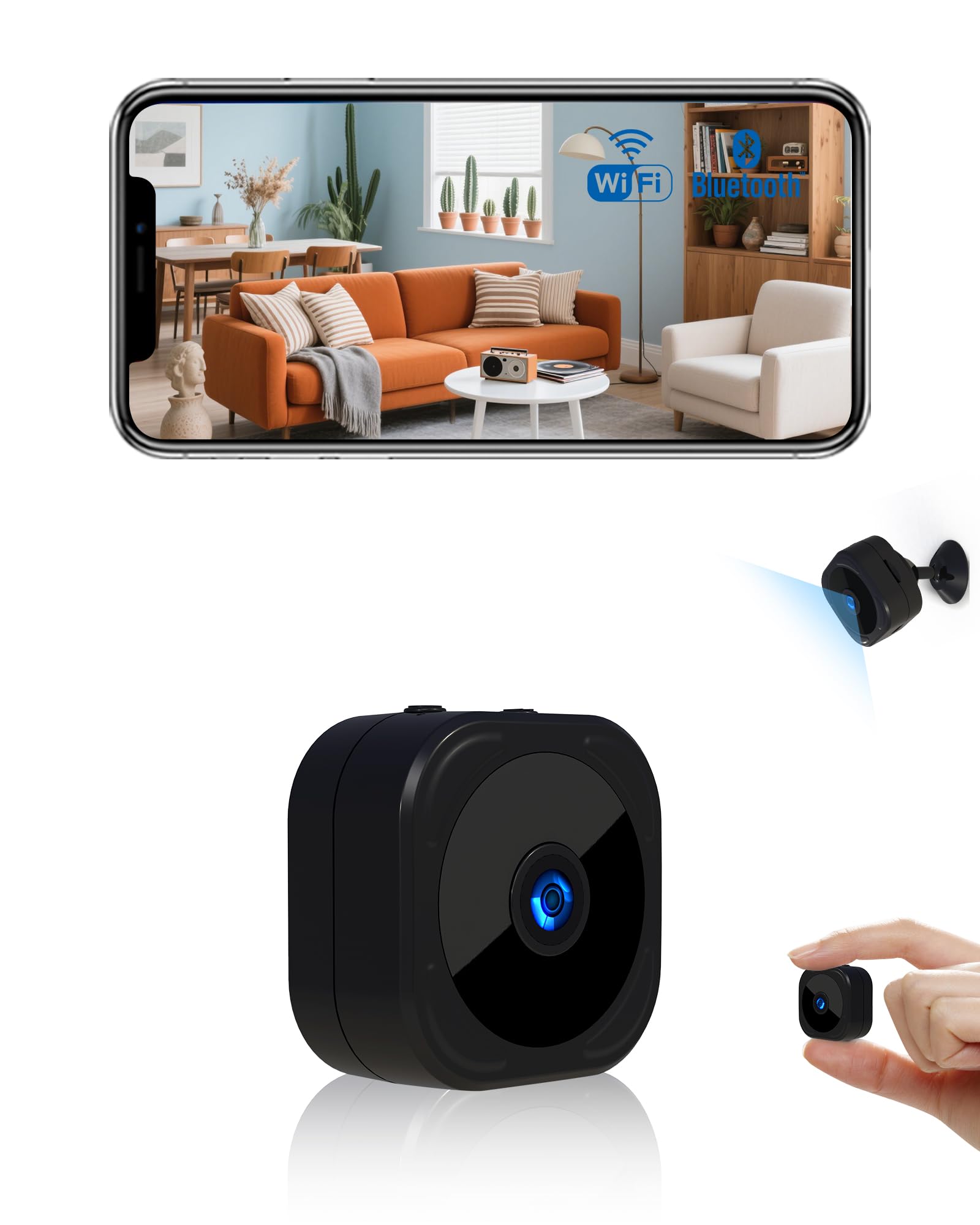 Aobocam 1080P Hd Mini Camera For Indoor Security With App Control Motion Detection & Night Vision Wireless Wifi Rechargeable Pet