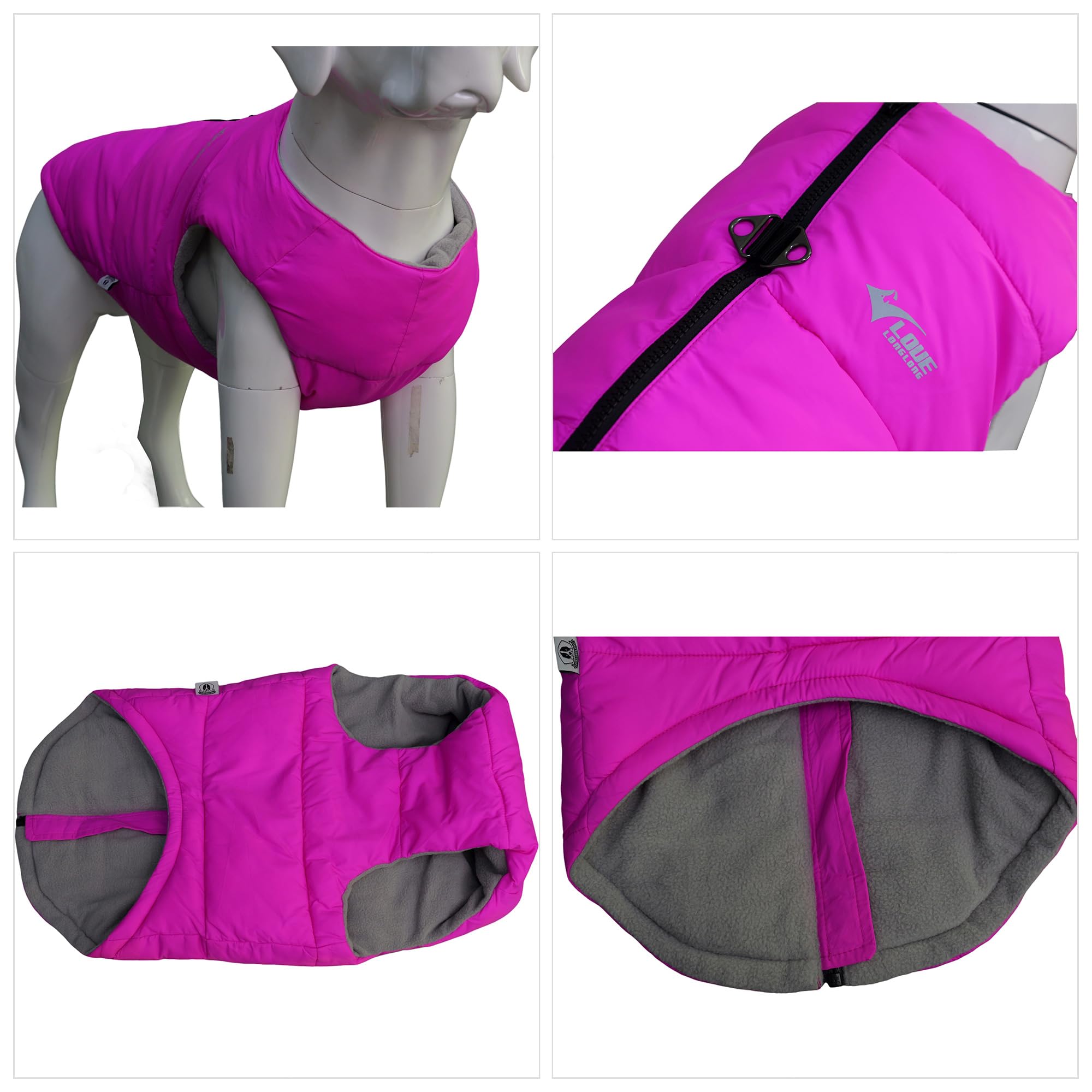 Dog Winter Jacket, Waterproof Windproof Dog Winter Vest Super Warm Polar Fleece Dog Winter Clothes With Smooth Zipper Closure For Small Medium Large Dogs Rosered M