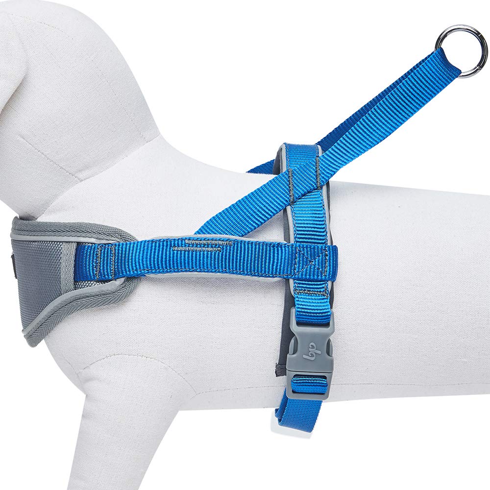 Blueberry Pet 8 Colors Soft & Comfy 3M Reflective Strips Padded Dog Harness Vest, Chest Girth 16.5' - 21', Navy, Small, Nylon Adjustable Training Harnesses For Dogs