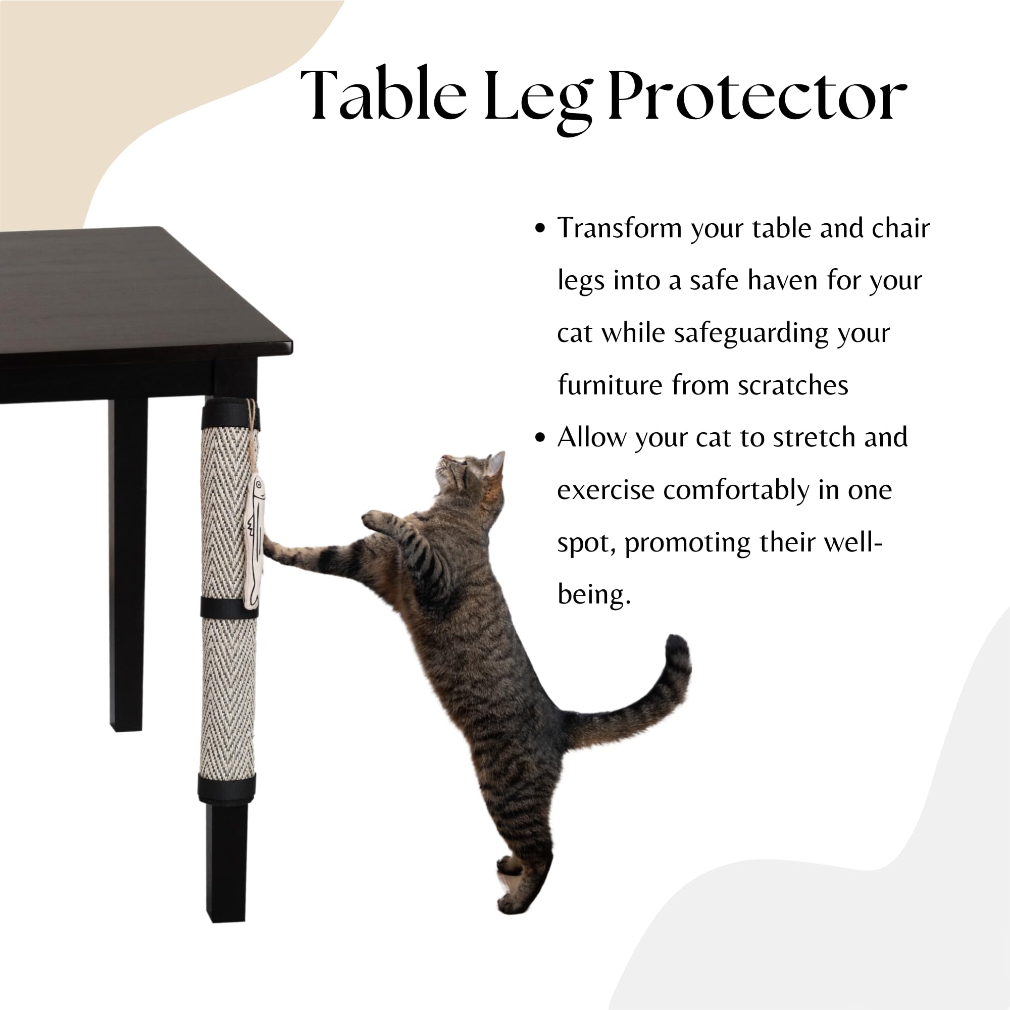 Furrther Boho Sisal Cat Scratcher Mat With Hook And Loop Strips (Scratch Protector For Carpet, Sofa, Wall And Furniture), Durabl