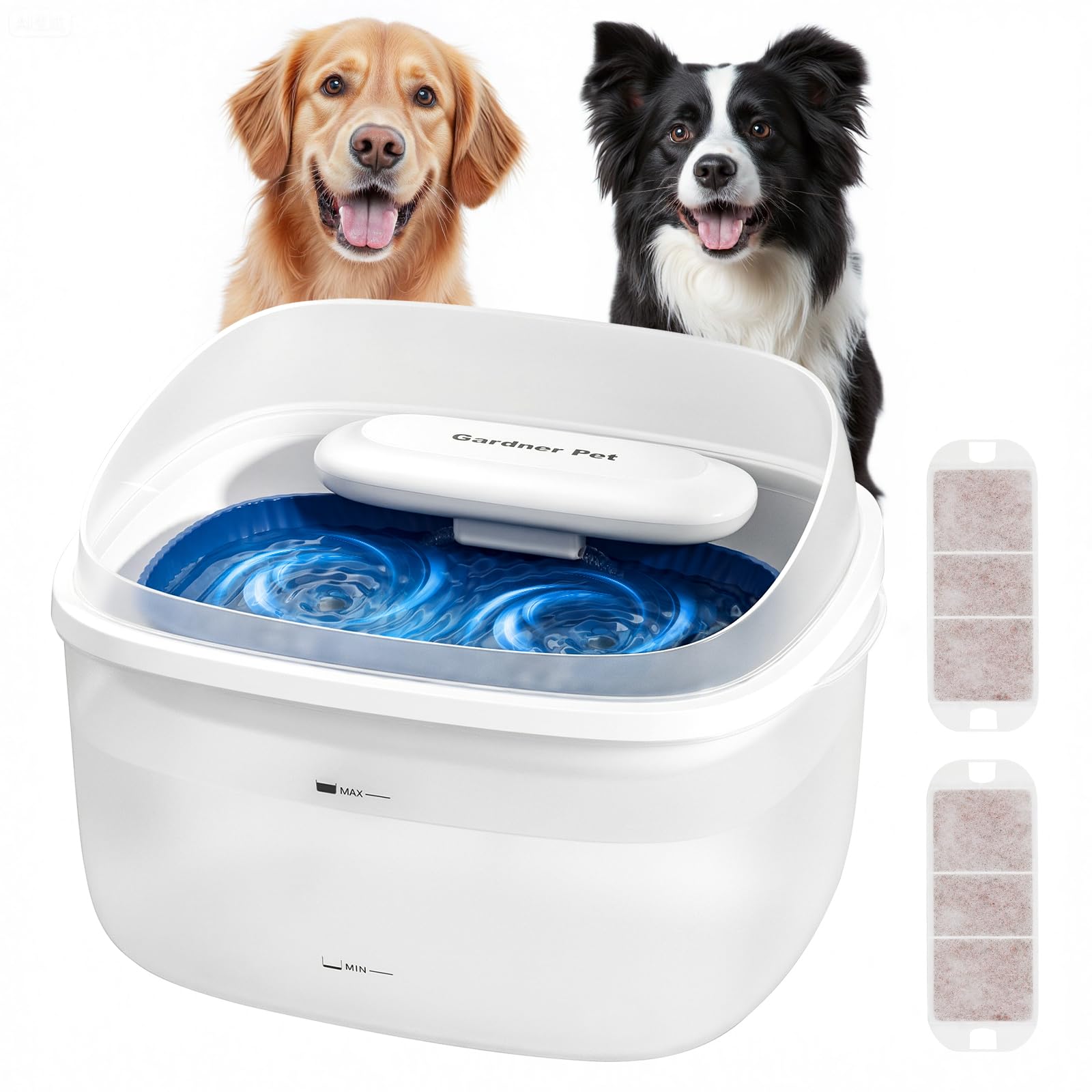 Gardner Pet Dog Water Fountain for Large Dogs, 8L/2.1Gal Large Capacity Automatic Dog Water Bowl Dispenser with Vortex Circulati