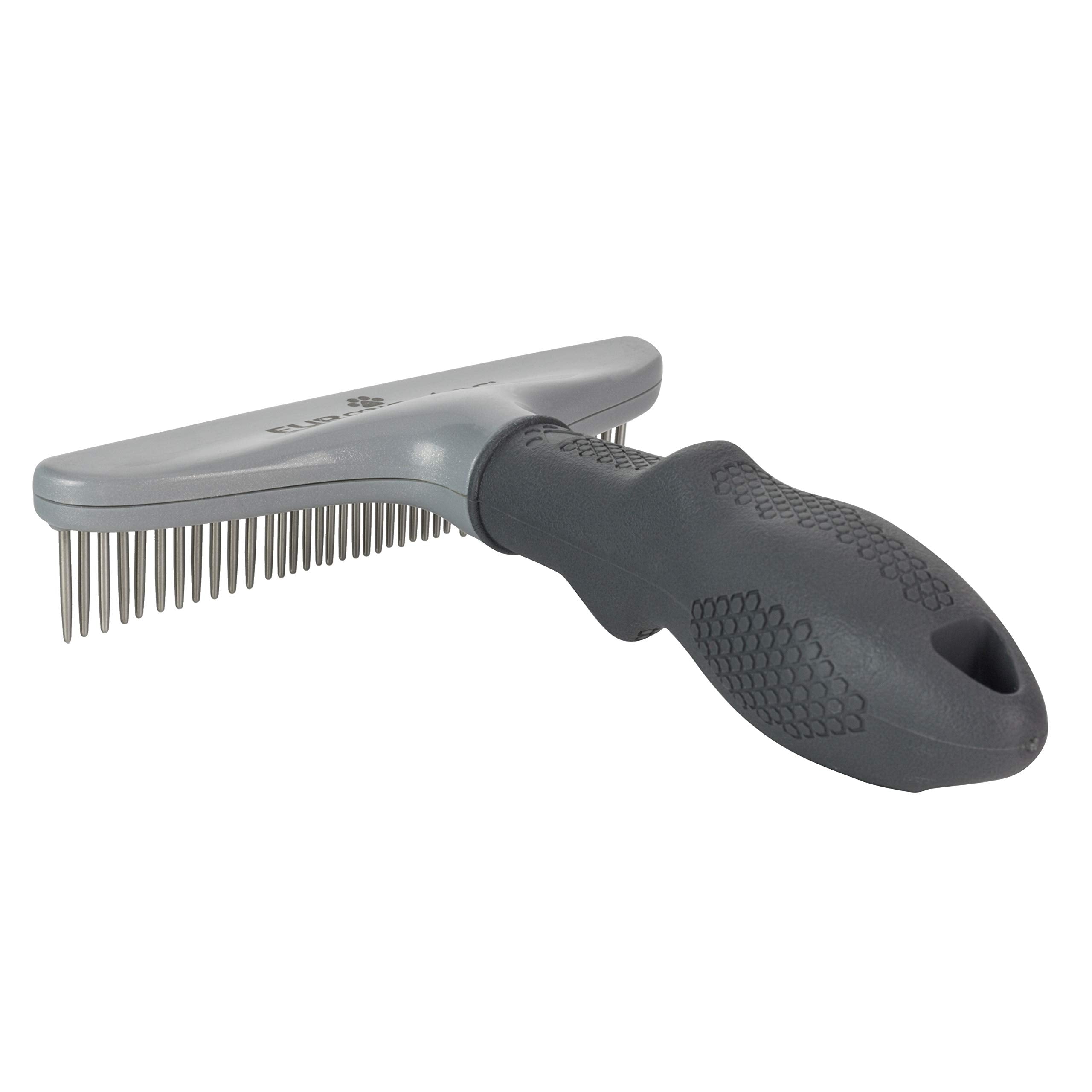 Furminator Dog/Cat Grooming Rake, Grooming Tool, Removes Loose Hair And Tangles, Gray