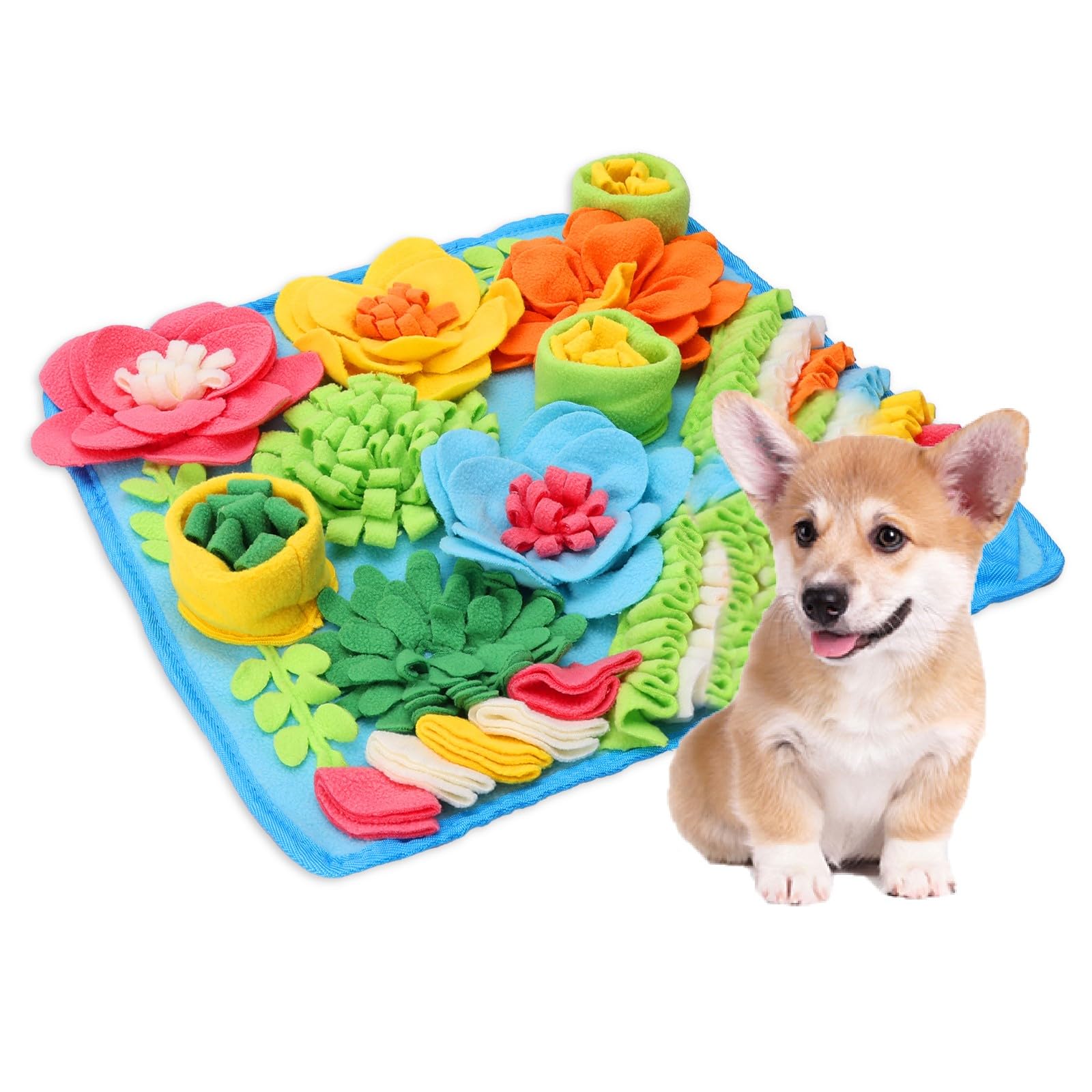 Oria Snuffle Mat For Dogs, Interactive Sniff Mat, 20X20 Inch Dog Puzzle Mat For Boredom, Slow Eating, Keep Busy, Encourages Natu