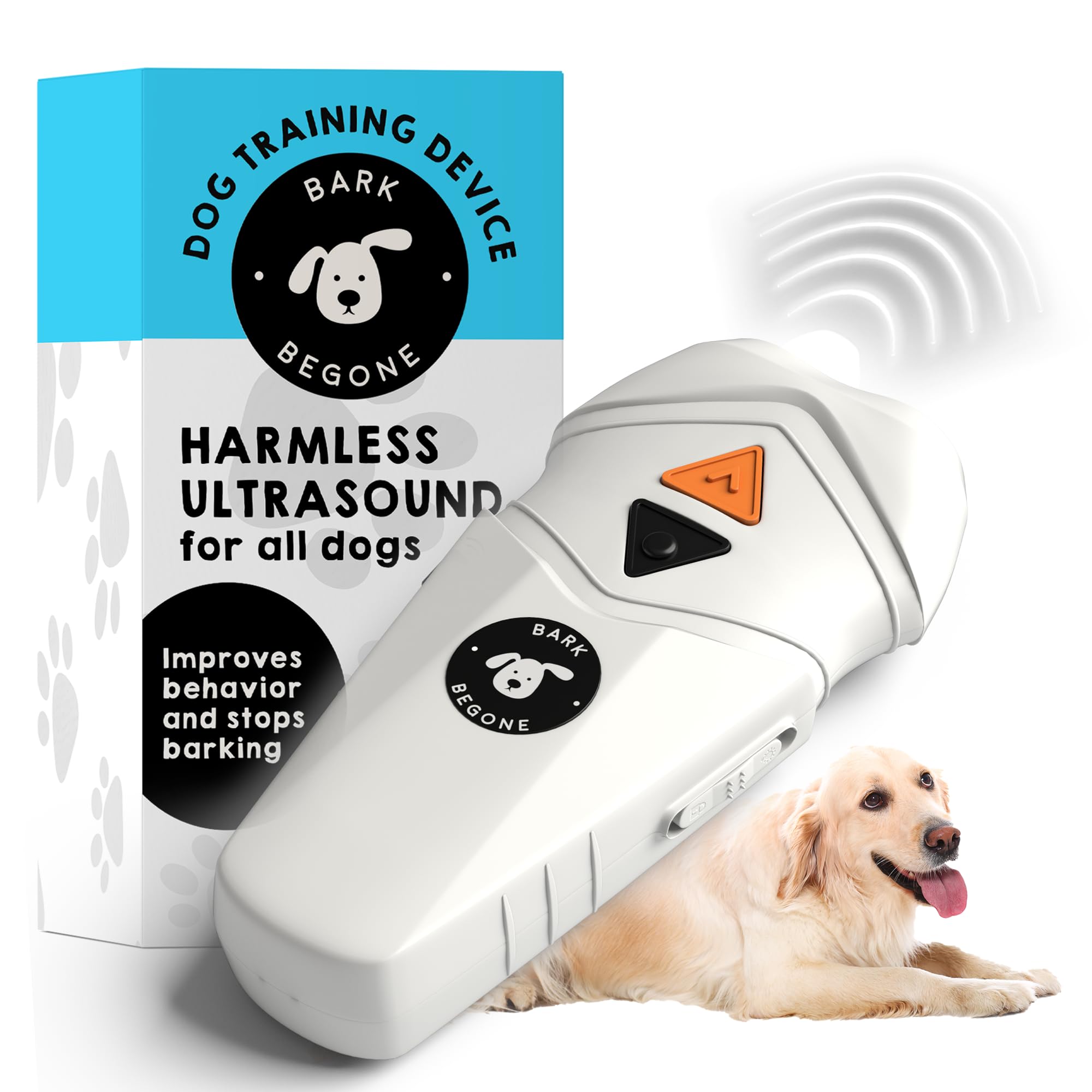 Bark Begone New 2025 Rechargeable Anti-Barking Device – Ultrasonic Dog Trainer & Behavior Corrector – No Shock Bark Collar Alternative – Long-Range, Safe & Effective Pet Training Tool