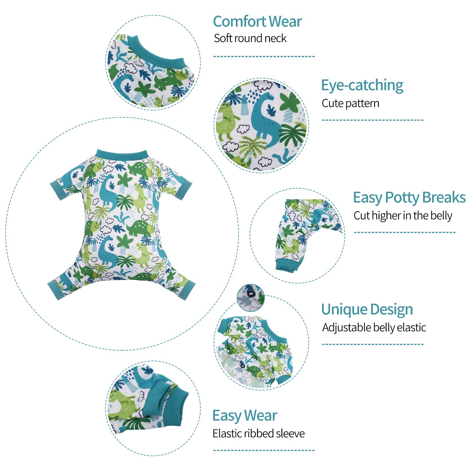 Cutebone Small Dog Pajamas Shirt Stretchy Summer Puppy Pjs Soft Cat Onesies Pet Clothes For Daily Wear Da27M