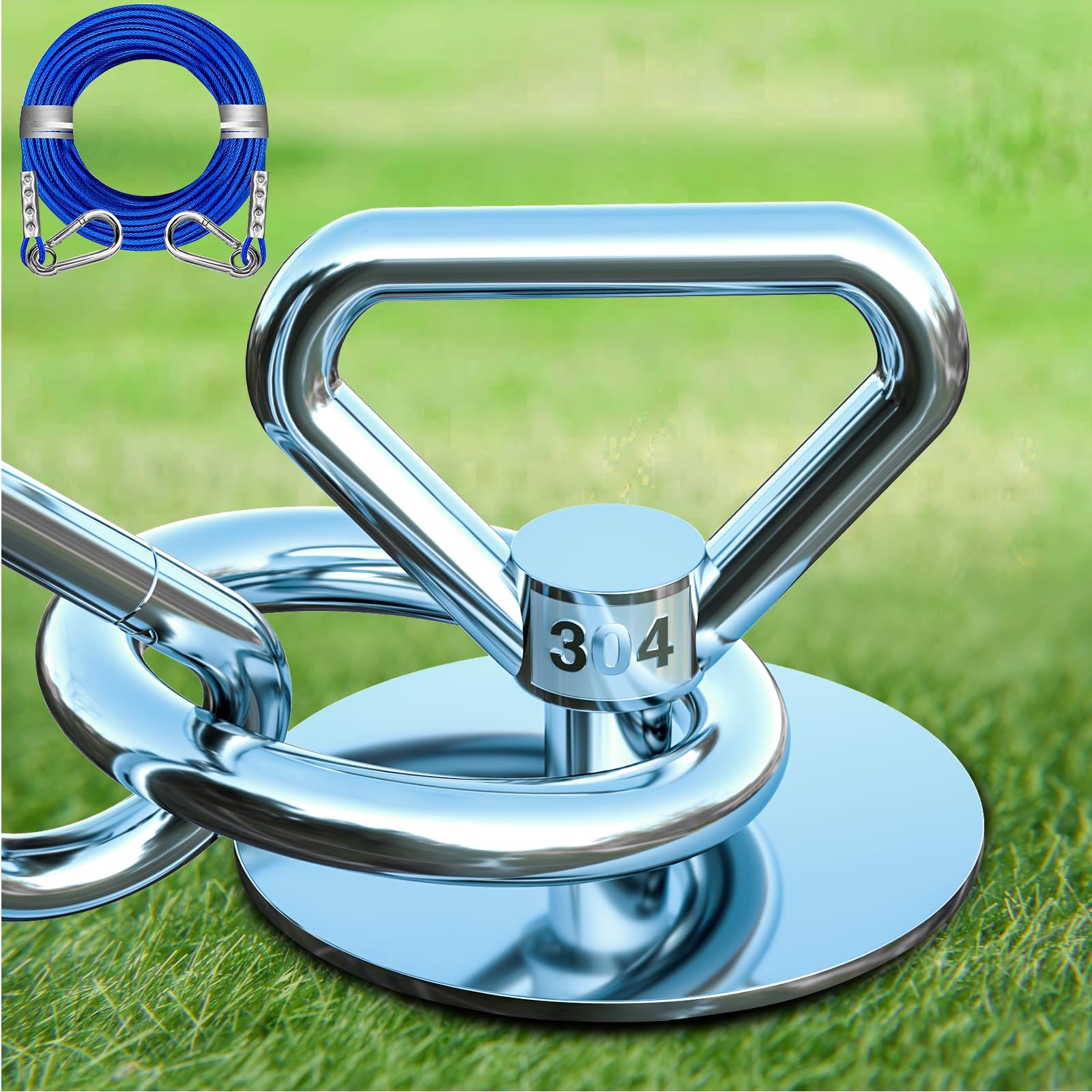 Catapamey Dog Tie Out Cable And Stake,360 Swivel Dog Run Anchor -With 45Ft Heavy Duty Cable,Runner For Yard- For Up To 150 Lbs- 