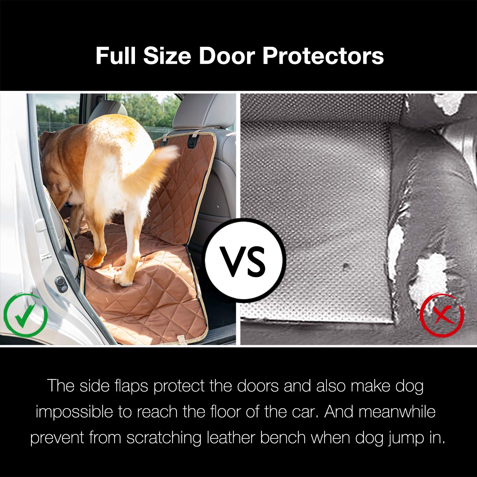 Ibuddy Dog Car Seat Cover Waterproof Dog Seat Cover For Back Seat With Mesh Window,Stain Resistant Dog Car Hammock, Nonslip Car