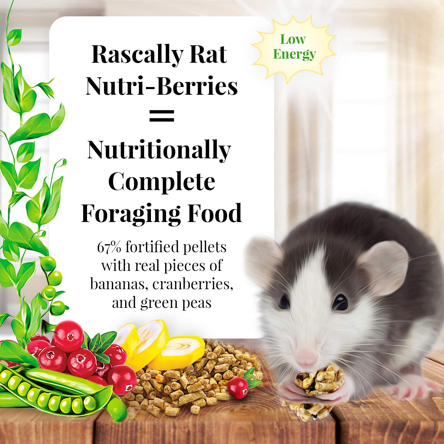 LAFEBERS Rascally Rat Nutri-Berries, Made with Non-GMO and Human-Grade Ingredients, for Rats, 10 oz