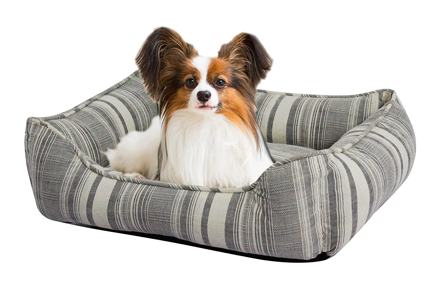Pawpourri Ultra Soft Grey Bolster Pet Bed For Small & Medium Dogs, Cozy Cuddler, Polyfibre Filling |100% Cotton | Breathable & D