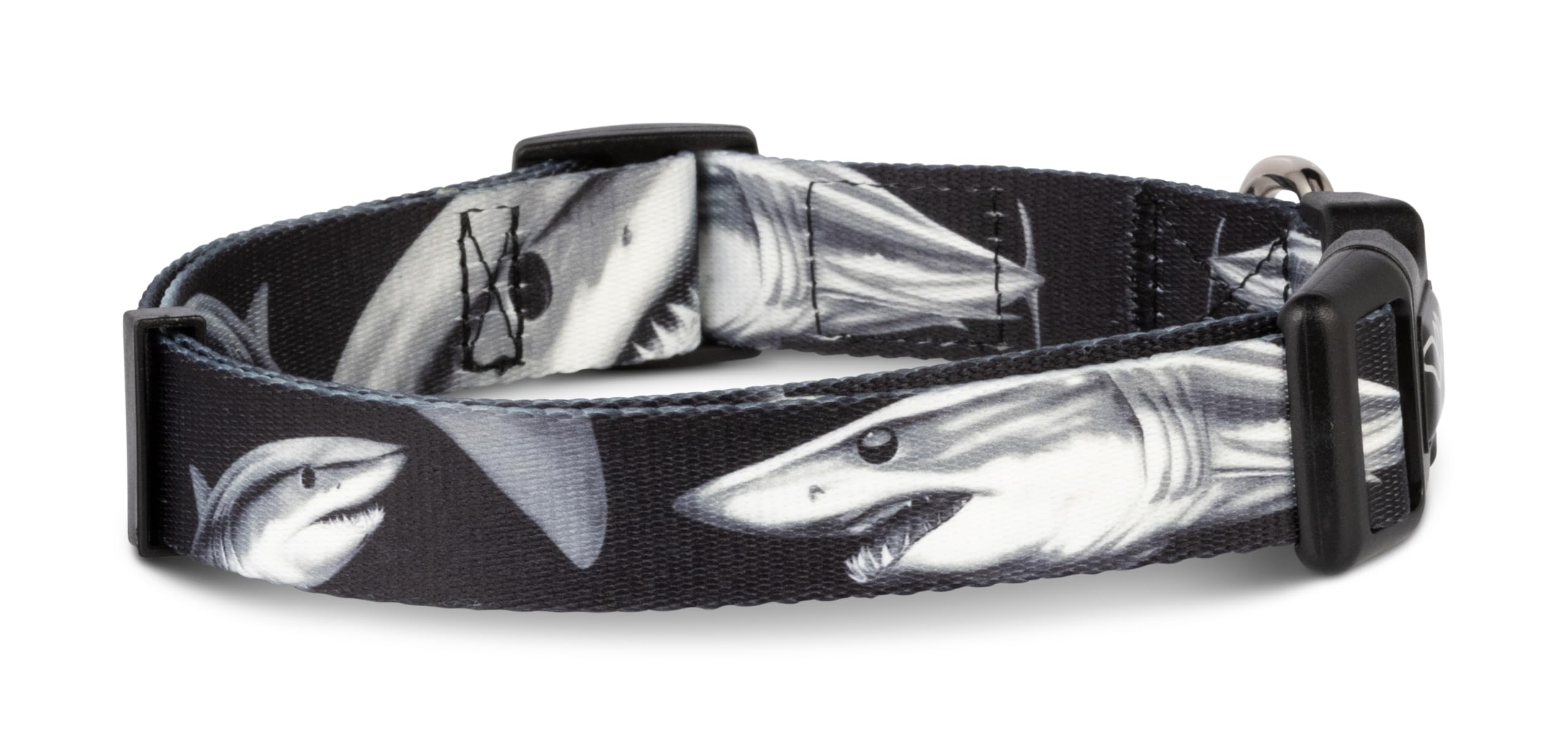 Shaka'S Salty Paws Boy & Girl Dog Collar Small Medium Large (Small Dog Collar Adj. 10-16' For Dogs Up To 25 Lbs, Mako Shark Bla