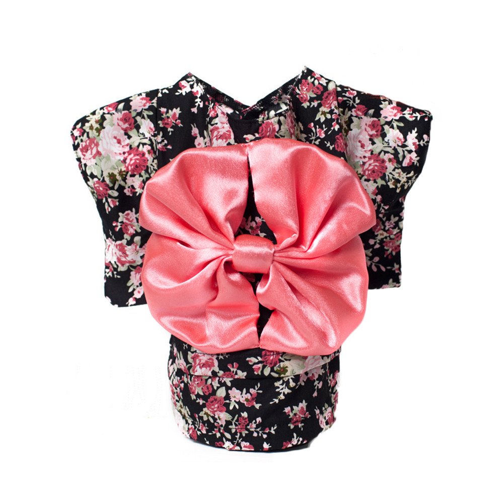 Weeh Dog Costume Halloween Cat Clothing Cosplay Japan Kimono Pet Clothes For Doggy Kitty Rabbits Pig Fun, Black, Small