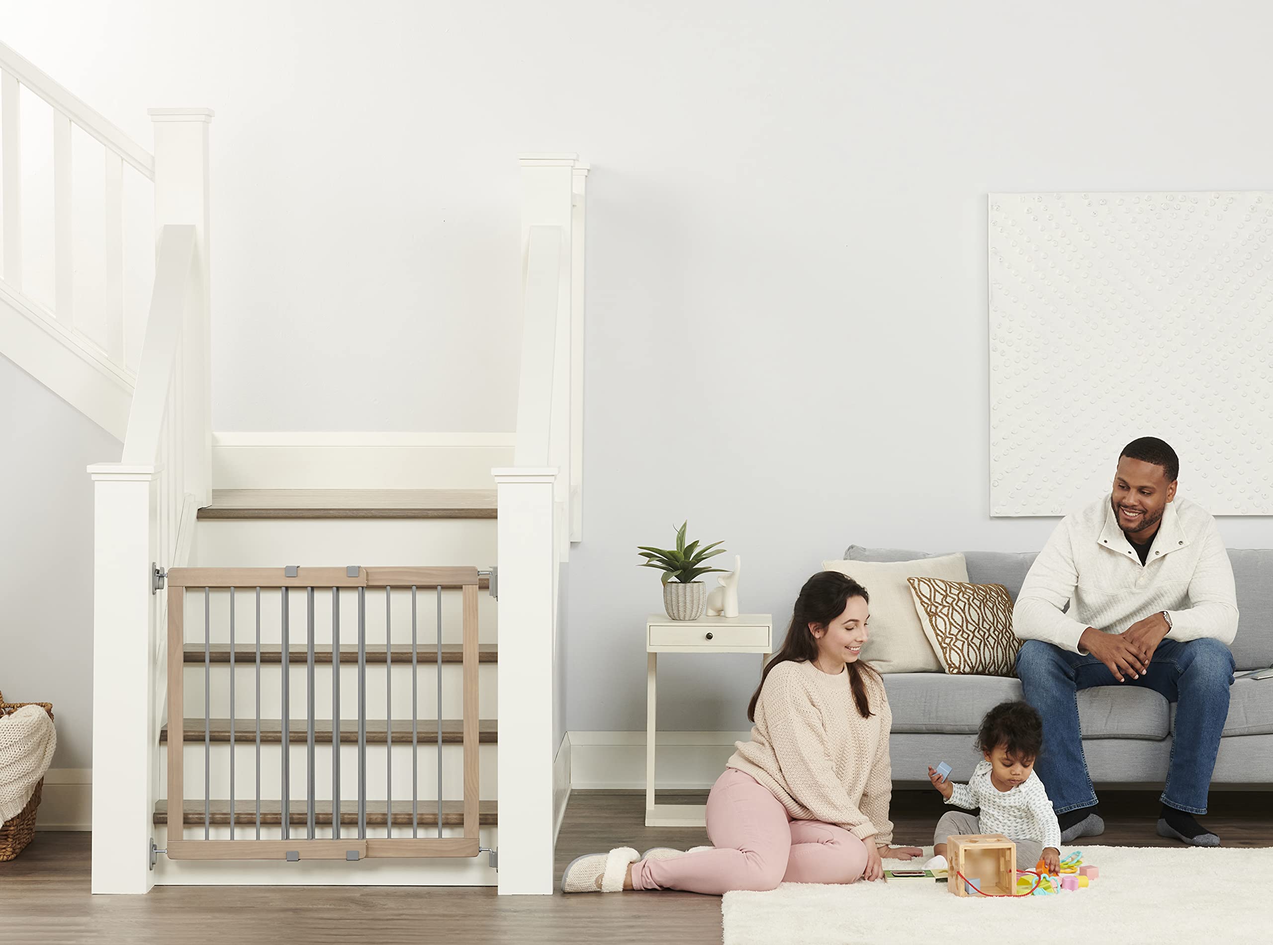 Regalo Heritage And Home Wooden Extra Wide Stairway And Hallway Walk Through Baby Safety Gate With Mounting Kit