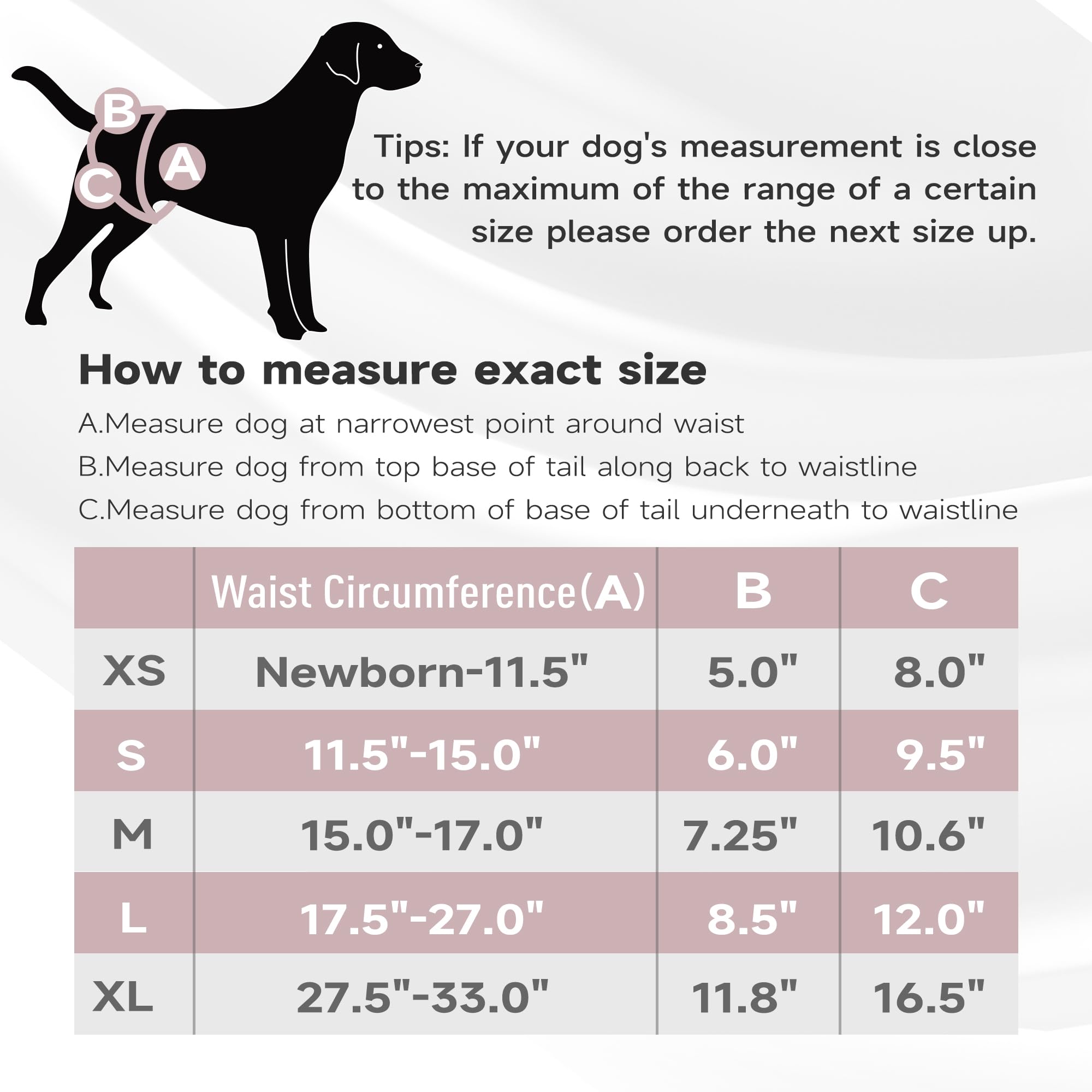 Paw Legend Washable Reusable Female Dog Diapers - No Leak Doggie Diapers For Heat Cycle (3 Pack,Black,X-Small)