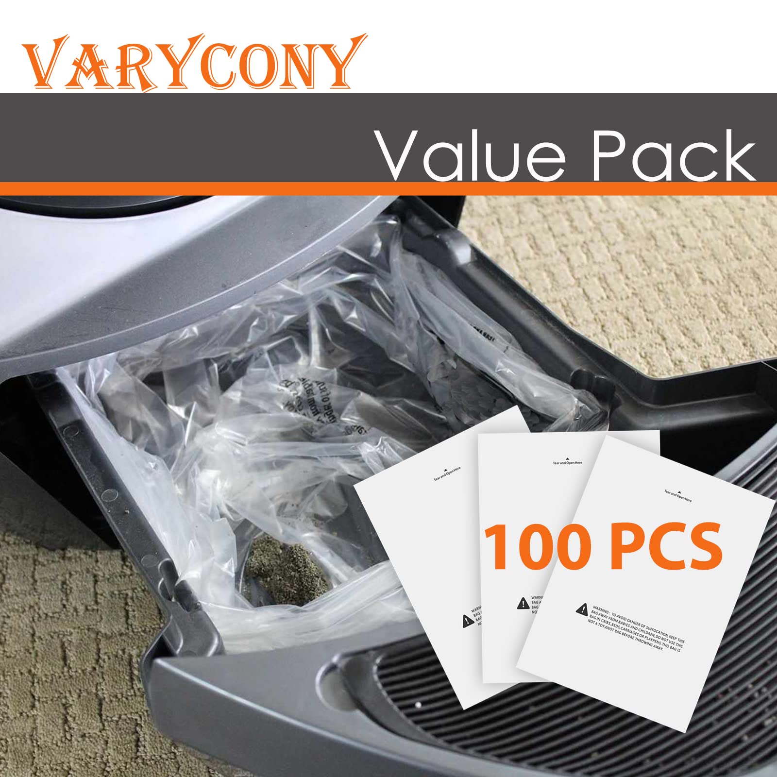 100 Pcs Waste Drawer Liners Compatible With All Litter Box Robot Models, 9-11 Gallons Replacement Liners, Custom Compatible With Litter Box Robot Waste Drawer