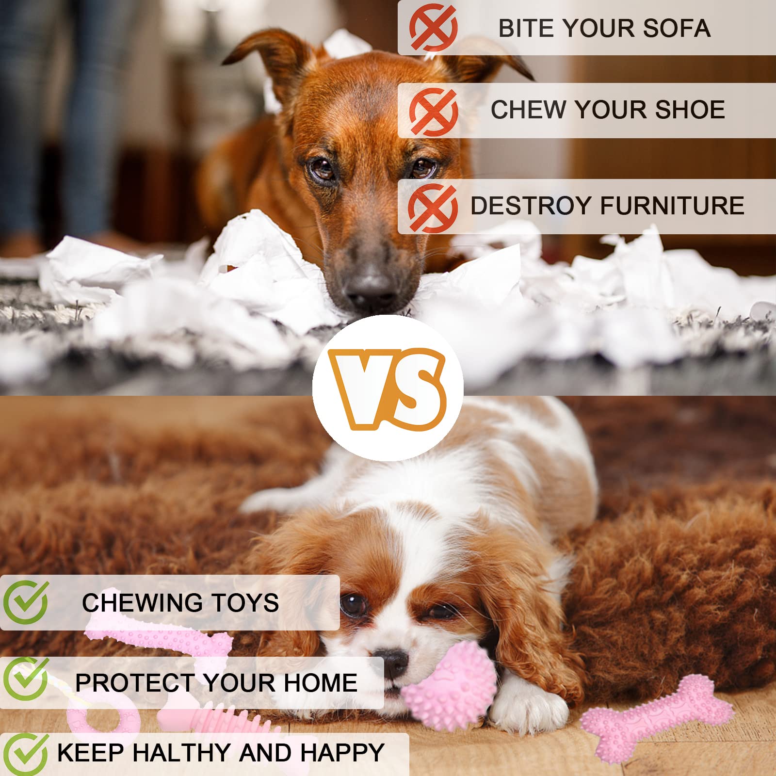 Cgbd Puppy Toys, 6 Pack Dog Chew Toys For Puppy, Cute Pink Small Dog Toys, Teething Toys For Puppies, Soft Durable Interactive Chew Toy For Small Dogs