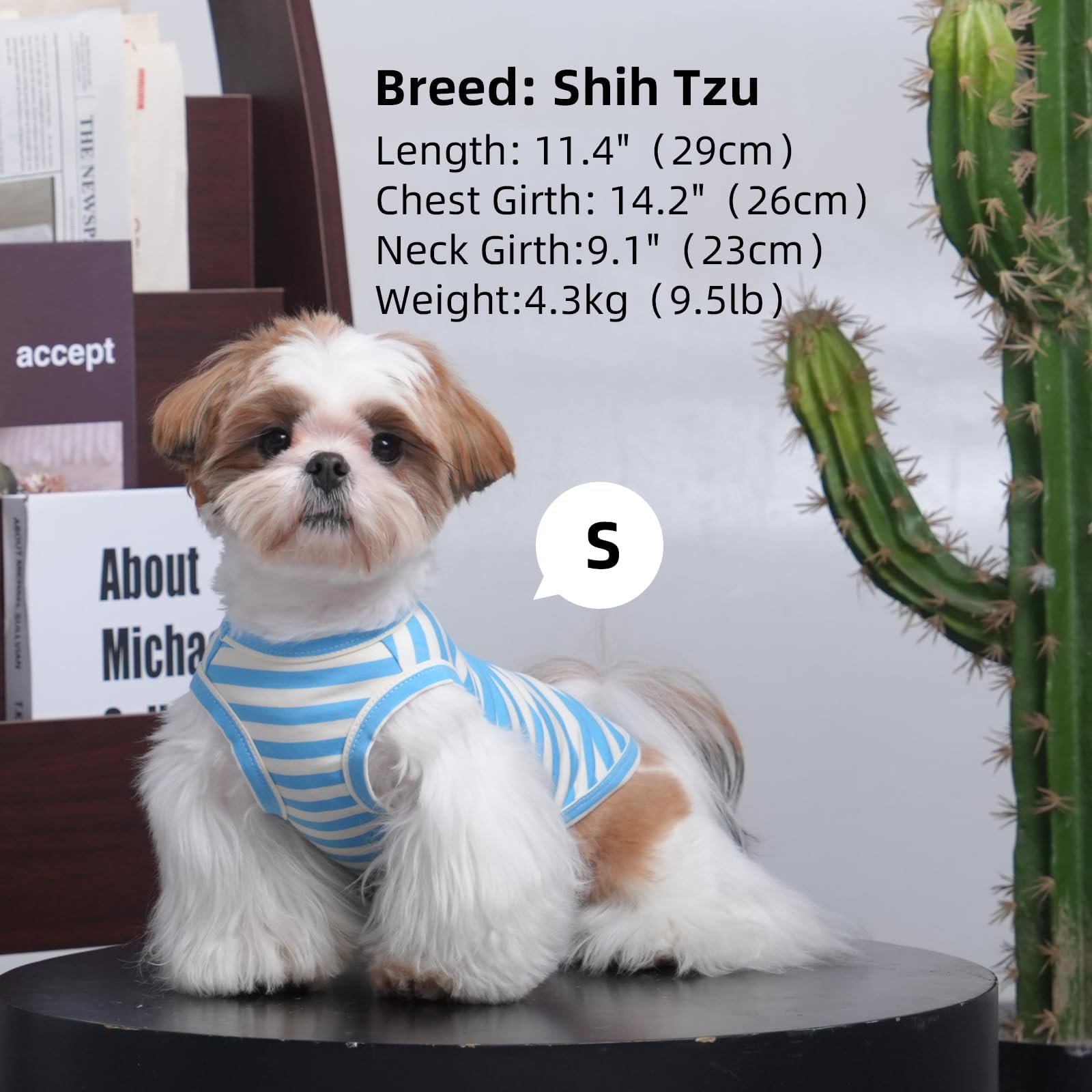 3 Pack Blue Striped T Shirts For Small Dogs,Lightweight Sleeveless Tee Set For Spring&Summer Keep Body Heat After Exercise,Breat