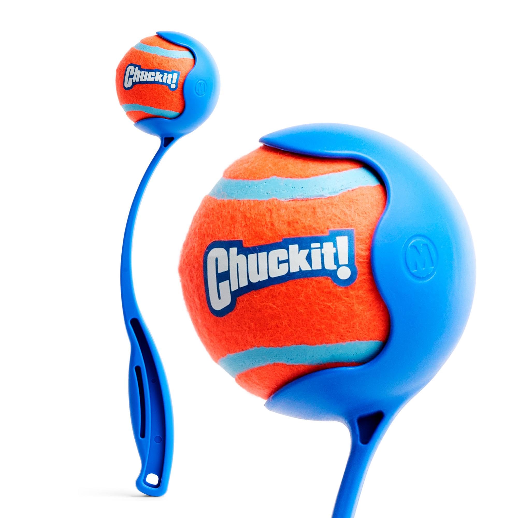 Chuckit! Sport 12M Dog Ball Launcher - Includes a 2.5-inch Diameter Medium Ball for Dogs 20-60 Pounds - Manual Tennis Ball Throw