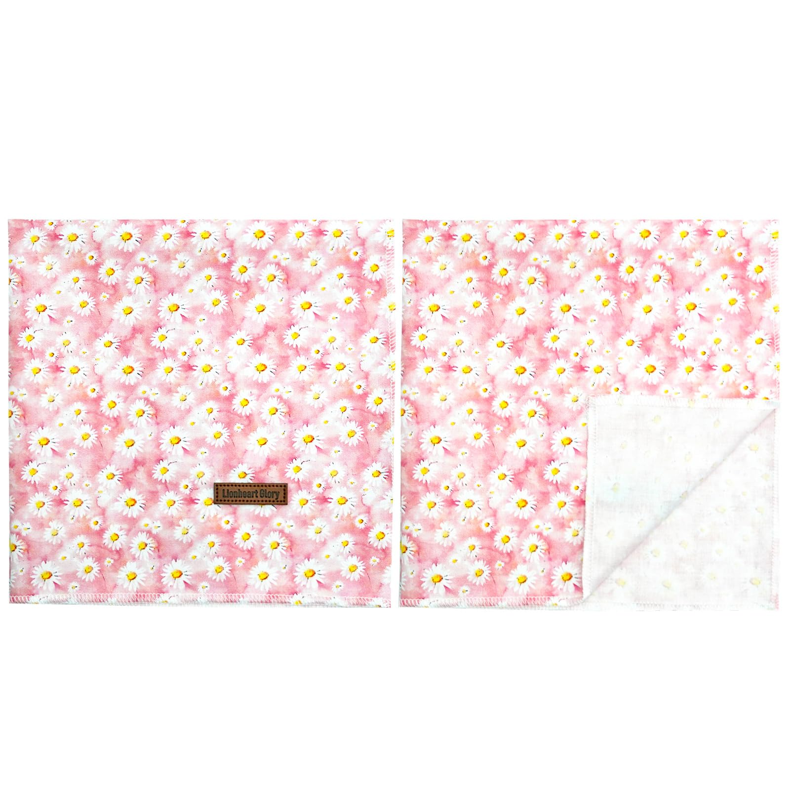 Lionheart Glory Dog Bandana - Square Adjustable Florals Dog Kerchief For Medium & Large Dogs, Soft Washable Comfortable Scarf, P