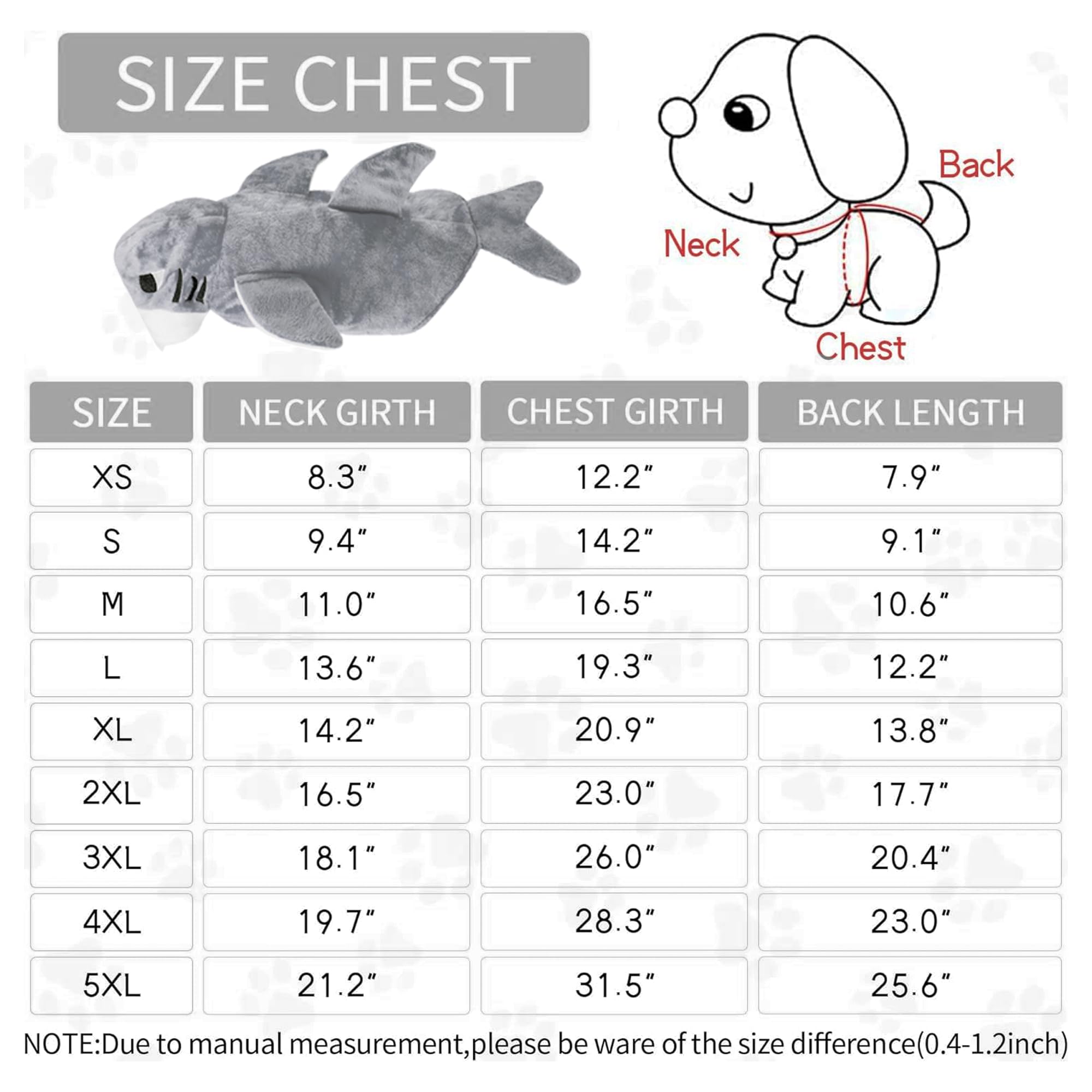 Nacoco Halloween Pet Shark Costume - Dog Cute Clothes Hoodie Cat Warm Outfit Coat Apparel For Small Medium Large Dogs And Cats (Grey, S)