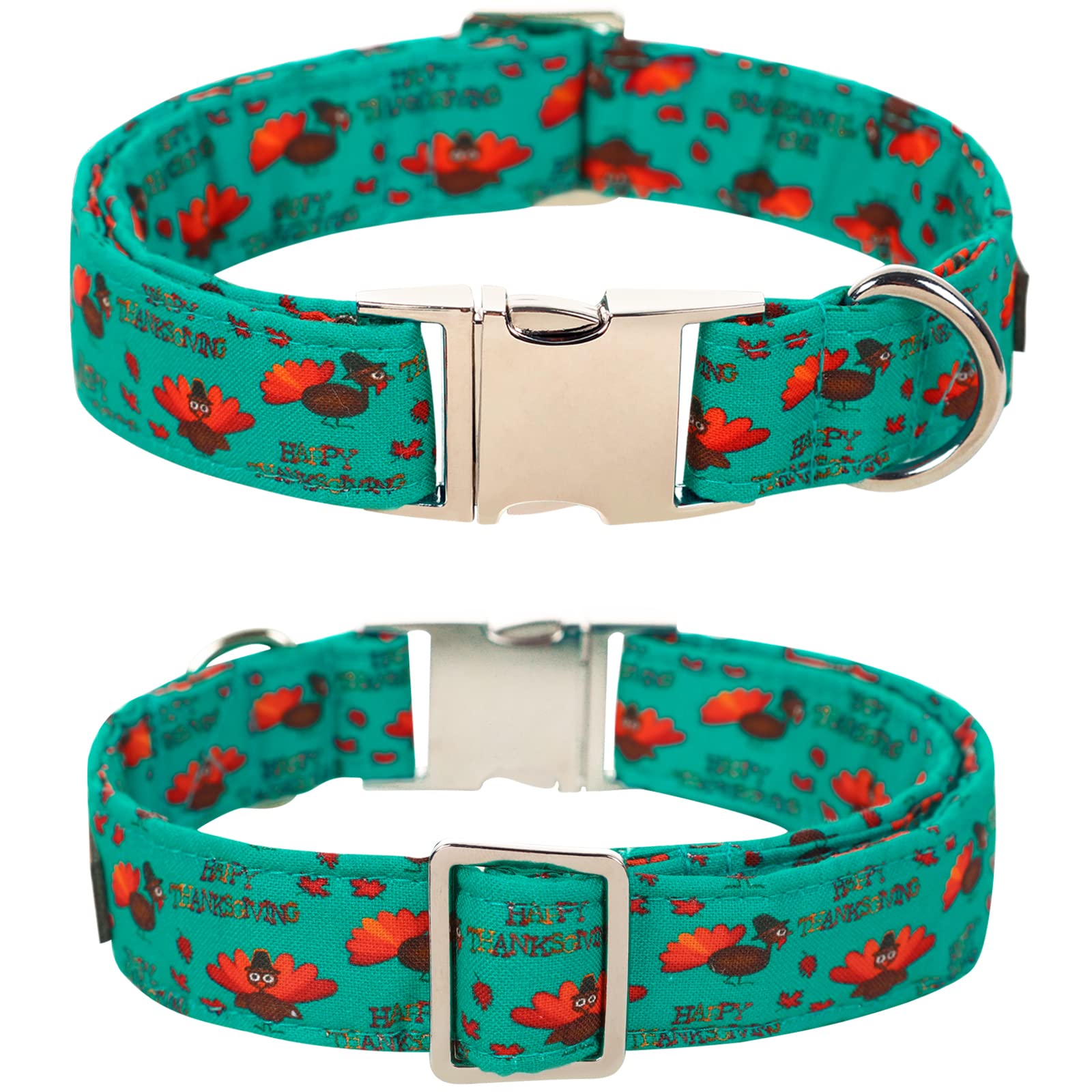 Lionet Paws Thanksgiving Day Dog Collar With Bowtie, Dog Sailor Bow Collar With Metal Buckle For Dogs, Adjustable Comfortable Dog Collar Girl Gift, M, Neck 13.5-22 In