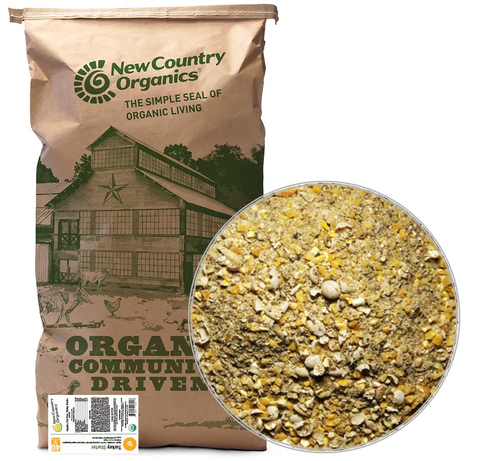New Country Organics | Turkey Starter Feed 40 lbs I Turkey Feed for Poults and Chicks | Soy-Free | 26% Protein | Certified Organ