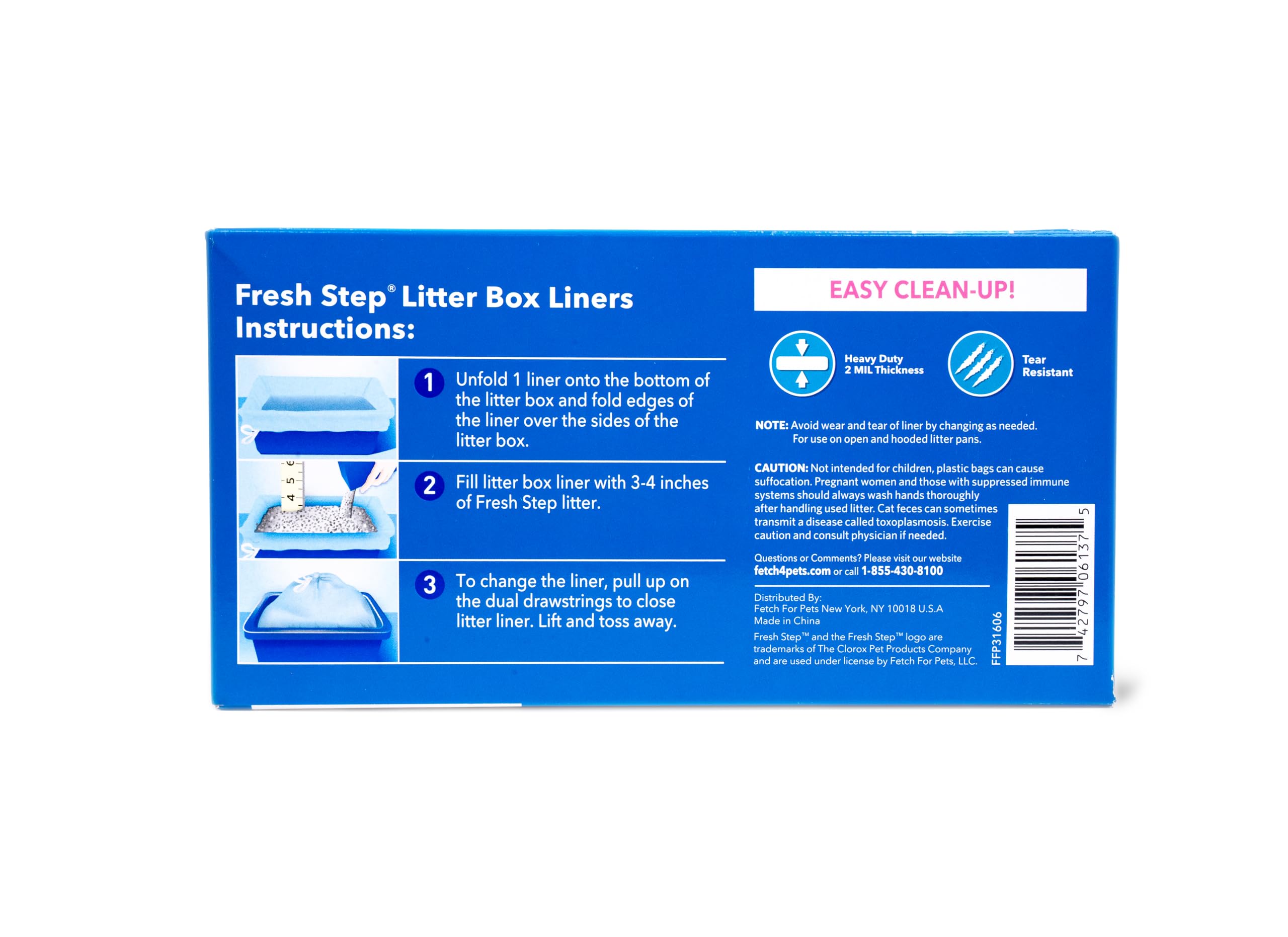 Fresh Step Drawstring Cat Litter Box Liners, Fresh Scent, Size Jumbo, 36' X 19' | Kitty Litter Bags - 15 Count - Cat Litter Liners For Rectangle Or Oval Large Litterboxes