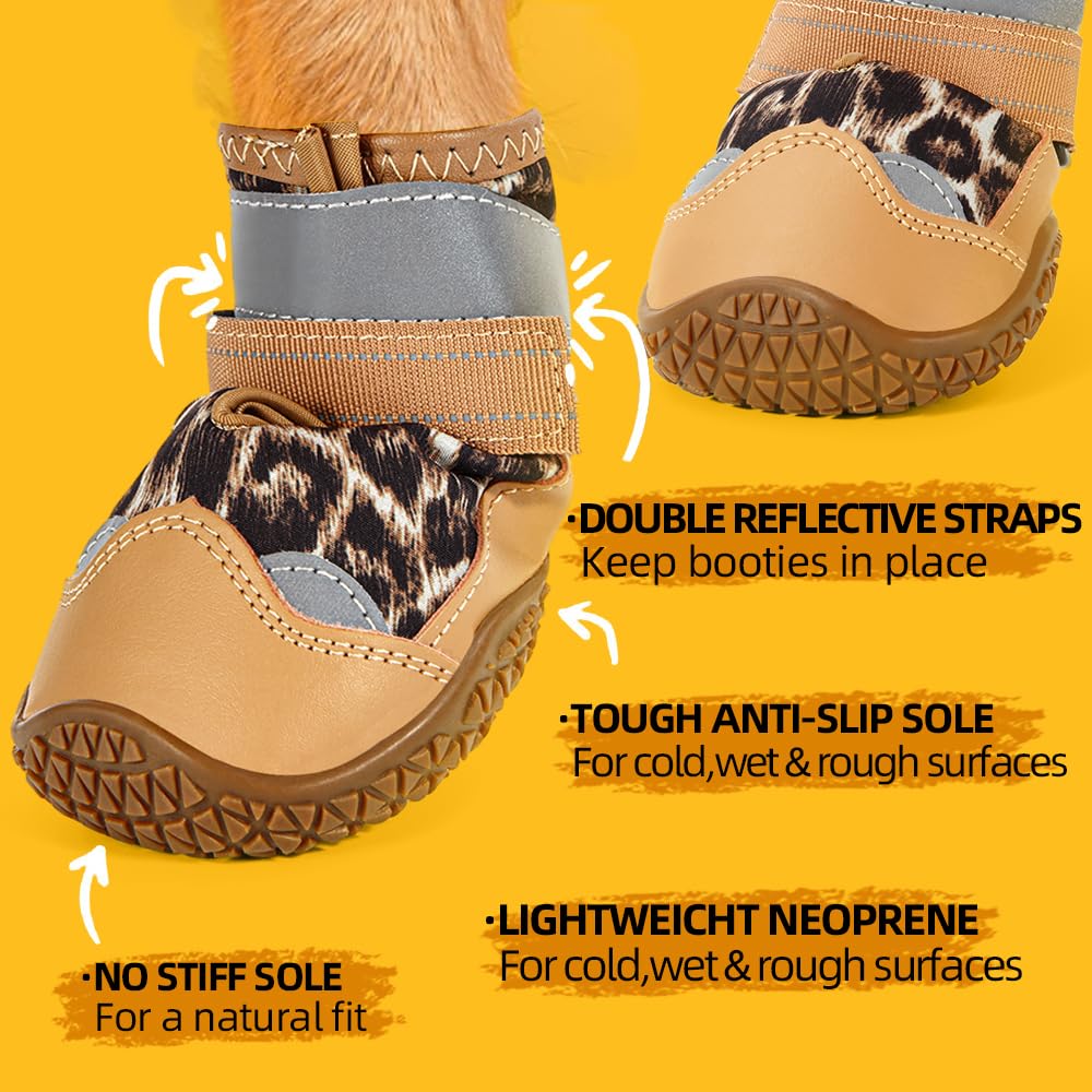 Dog Shoes For Small Dogs, Dog Boots & Paw Protectors For Hardwood Floors, Outdoor Dog Booties For Hot Pavement Winter Snow Hikin