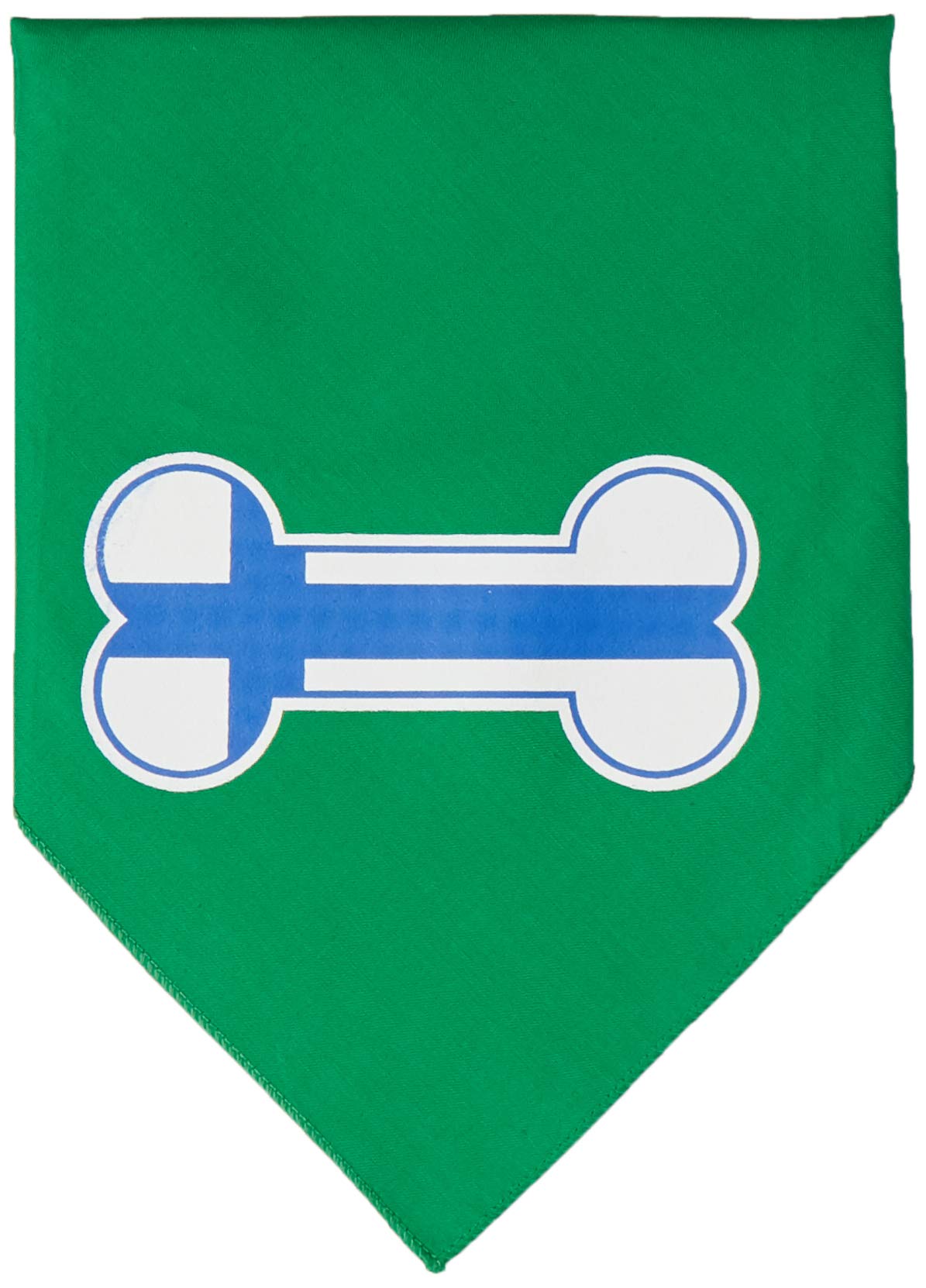 Pet and Dog Bandana Screen Printed, &quot;Bone Flag Finland&quot; Emerald Green Small