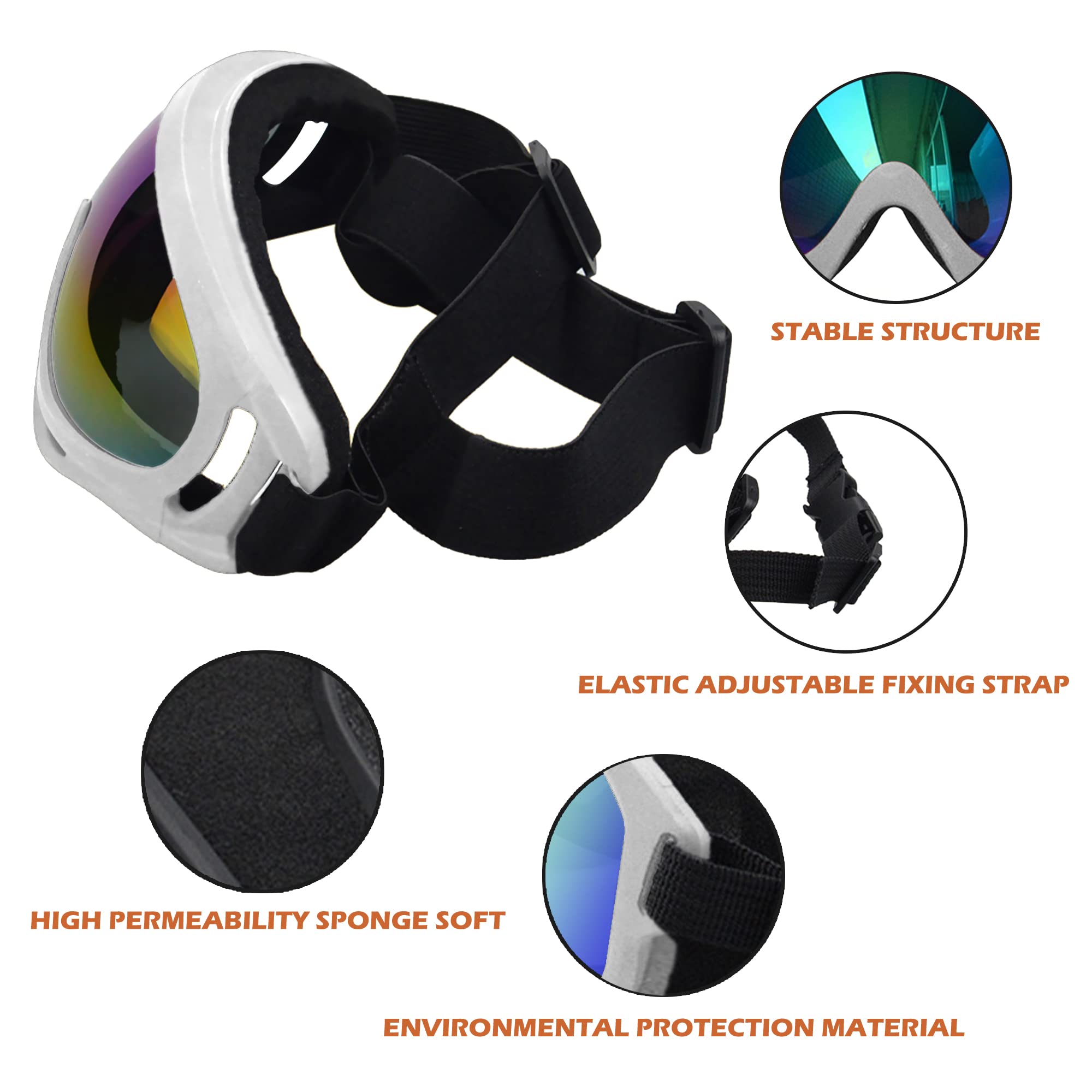 Large Dog Sunglasses With Adjustable Strap Uv Protection, Windproof Puppy Eyewear, Suitable For Medium-Large Pets, Eyes Protecti