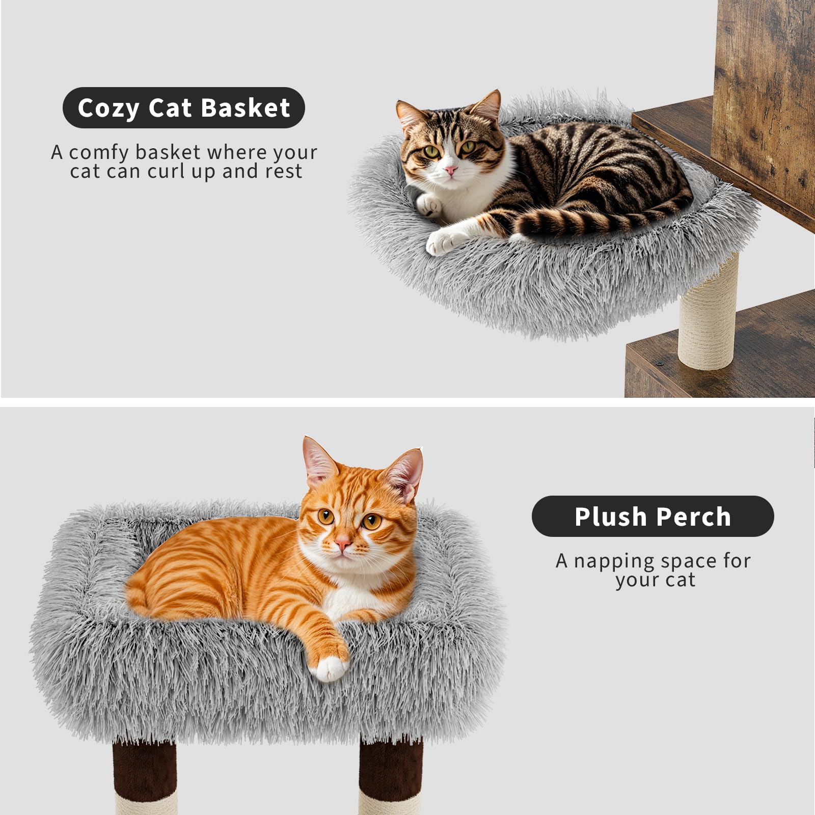 57.5-Inch Cat Tree With Litter Box Enclosure 2-In-1 Modern Large Cat Tower For Indoor Cats With Condo/Hammock/Scratching Post/Pl