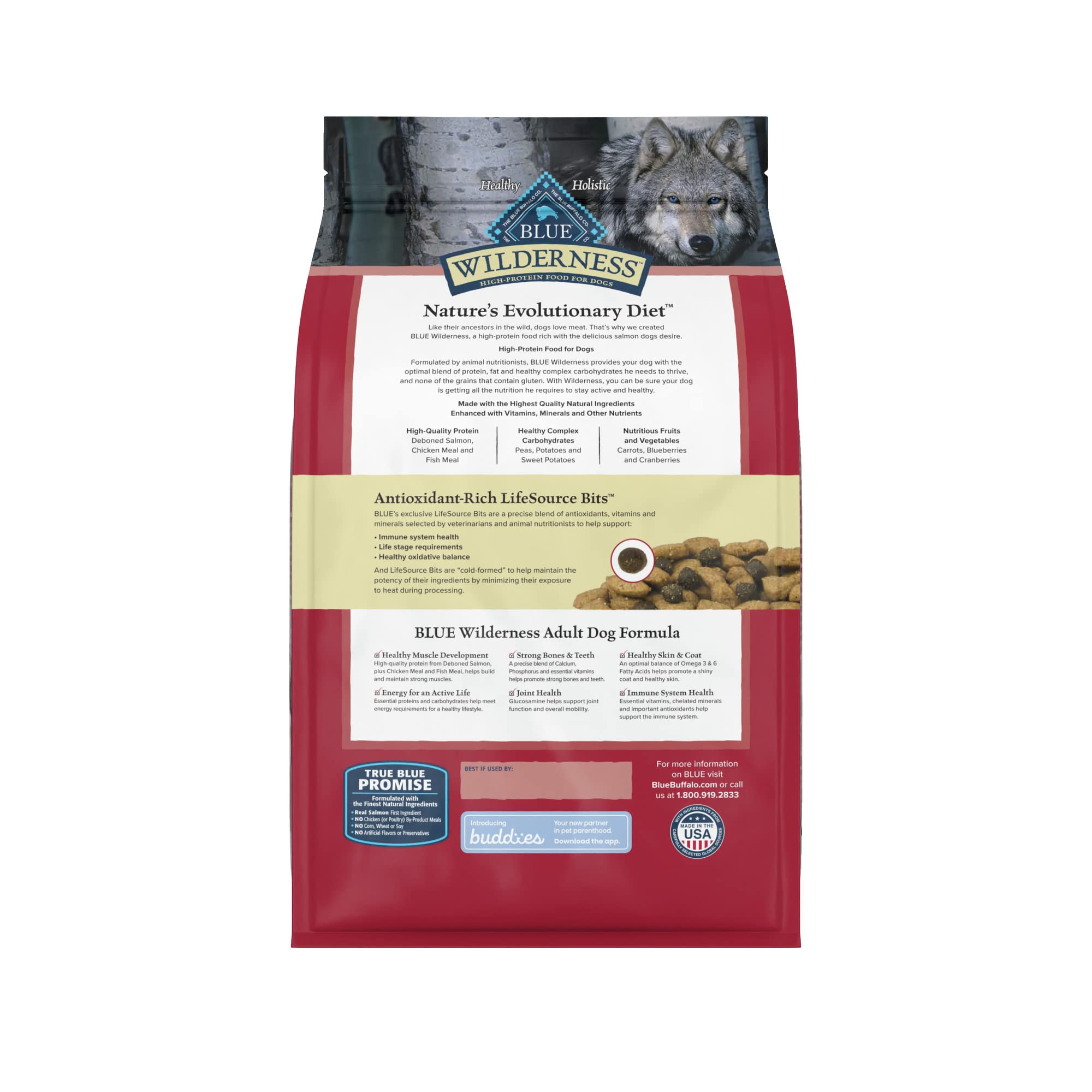 Blue Buffalo Wilderness High Protein, Natural Adult Dry Dog Food, Salmon 4.5-lb