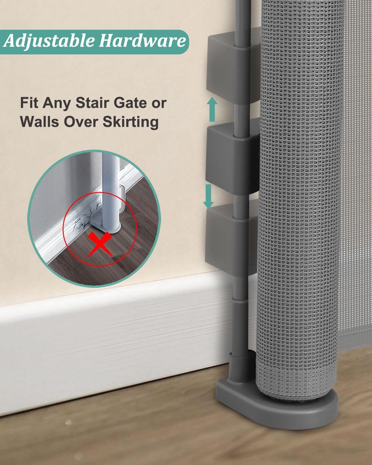 Miumoon Upgrade 71' Retractable Baby Gates With Reinforced Strip Design To Prevent Crawling Through, 42' Tall Retractable Gate For Baby And Pet, 6 Ft Baby Gates For Stairs, Doorways, Hallways(Gray)