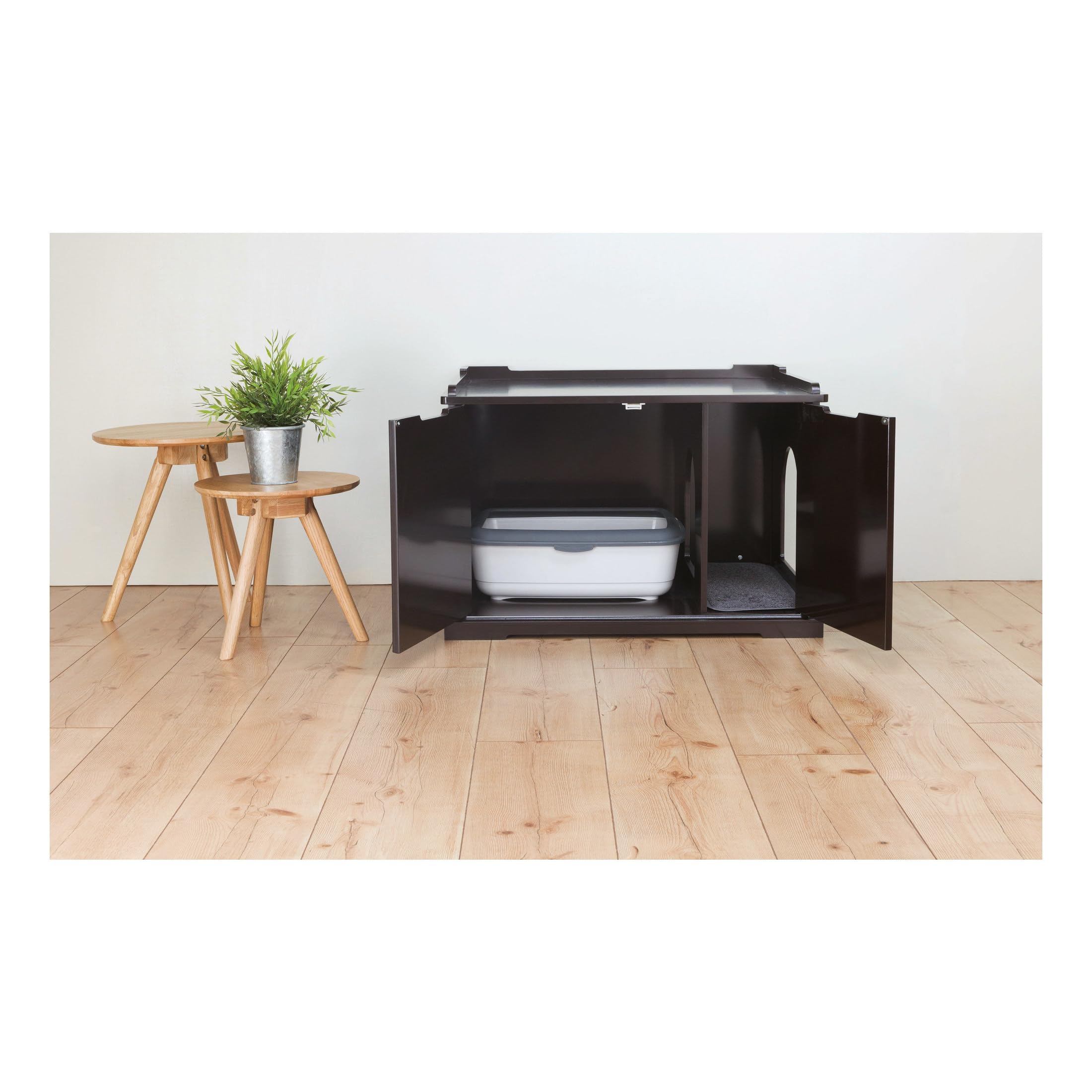 Trixie Furniture Style Xl Cat Litter Box Enclosure, Hidden Cat Washroom, Side Table Pet Home, Espresso-Brown