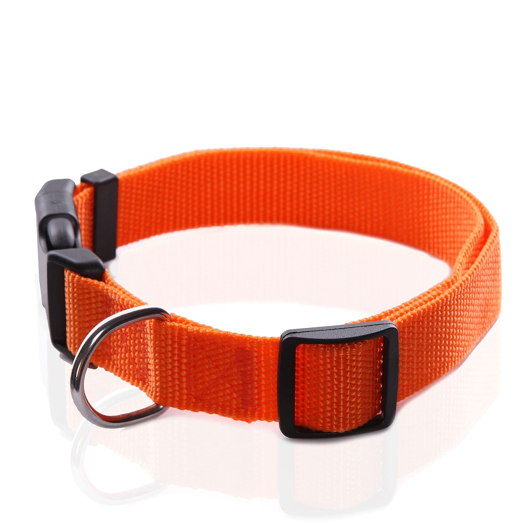 Adjustable Nylon Dog Collar, Durable Pet Collar 1 Inch 3/4 Inch 5/8 Inch Wide, For Large Medium Small Dogs (L(1' X 16-23'), Orange)