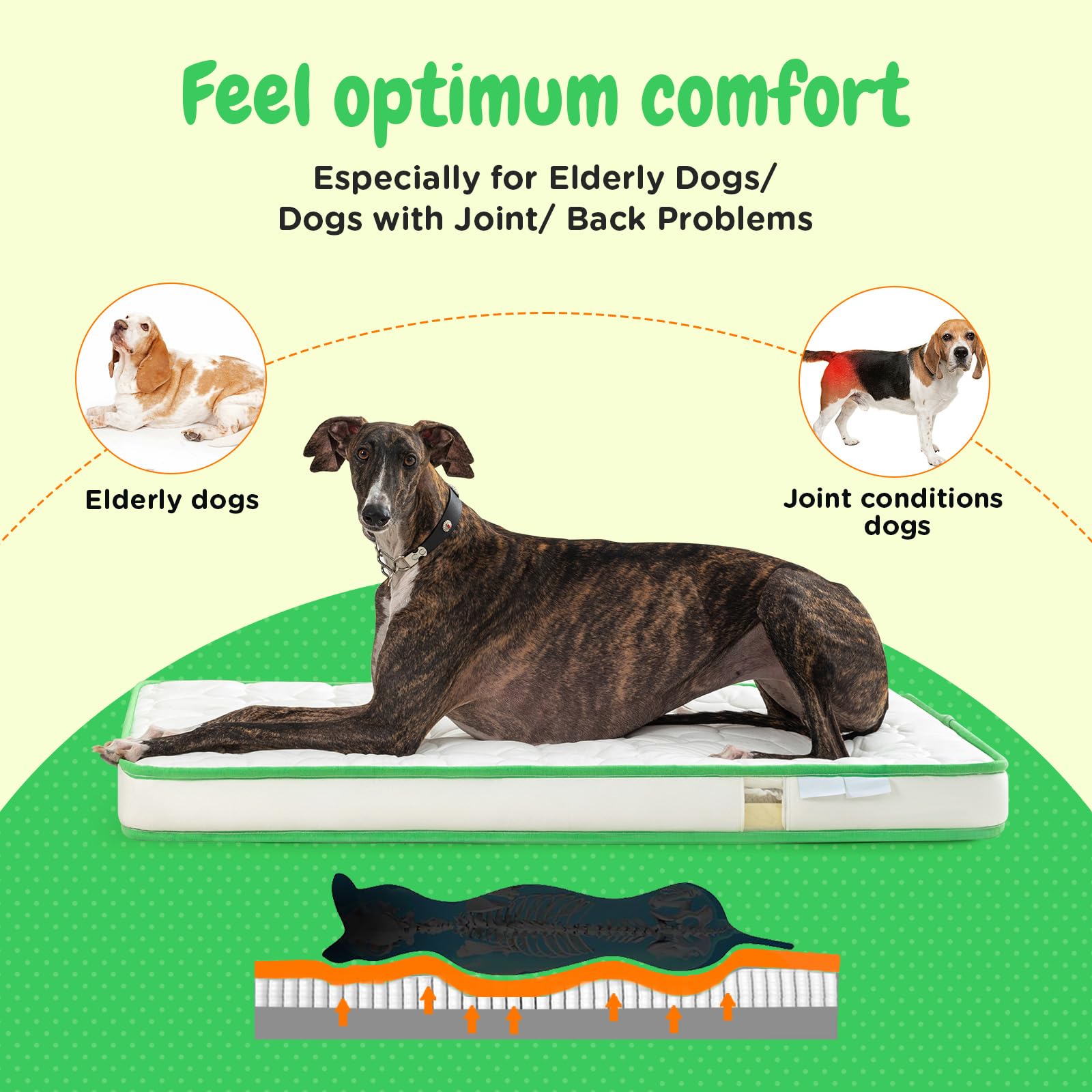 Koazy Orthopedic Dog Bed For Extra Large Dogs - Waterproof Memory Foam Xl Dog Bed With Durable Spring, Removable Washable Cover,
