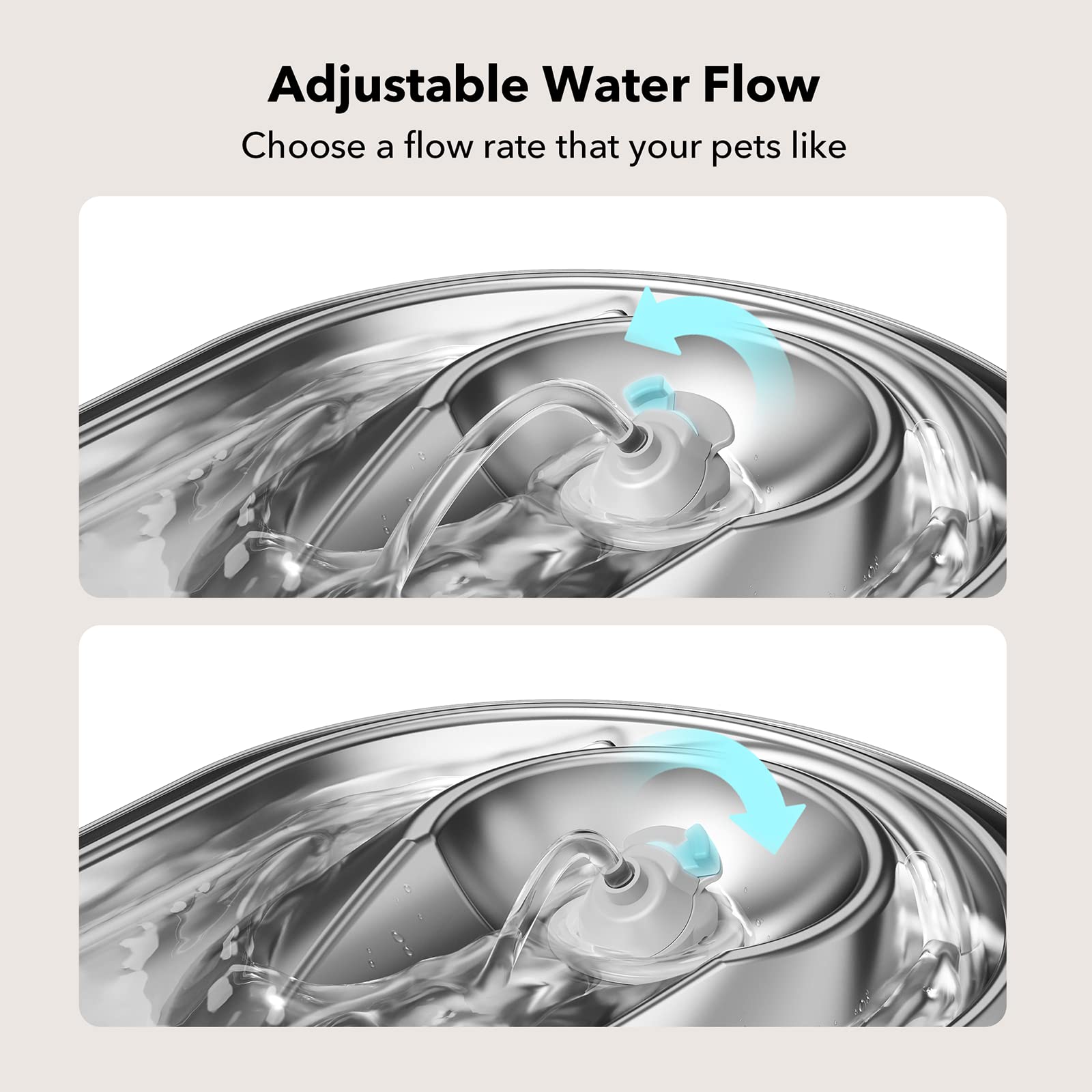 Petlibro Replacement Pump For Cat Water Fountain Stainless Steel, Compatible With 67Oz/2L And 101Oz/3L Pet Water Fountain, Super Quiet Dog Water Dispenser