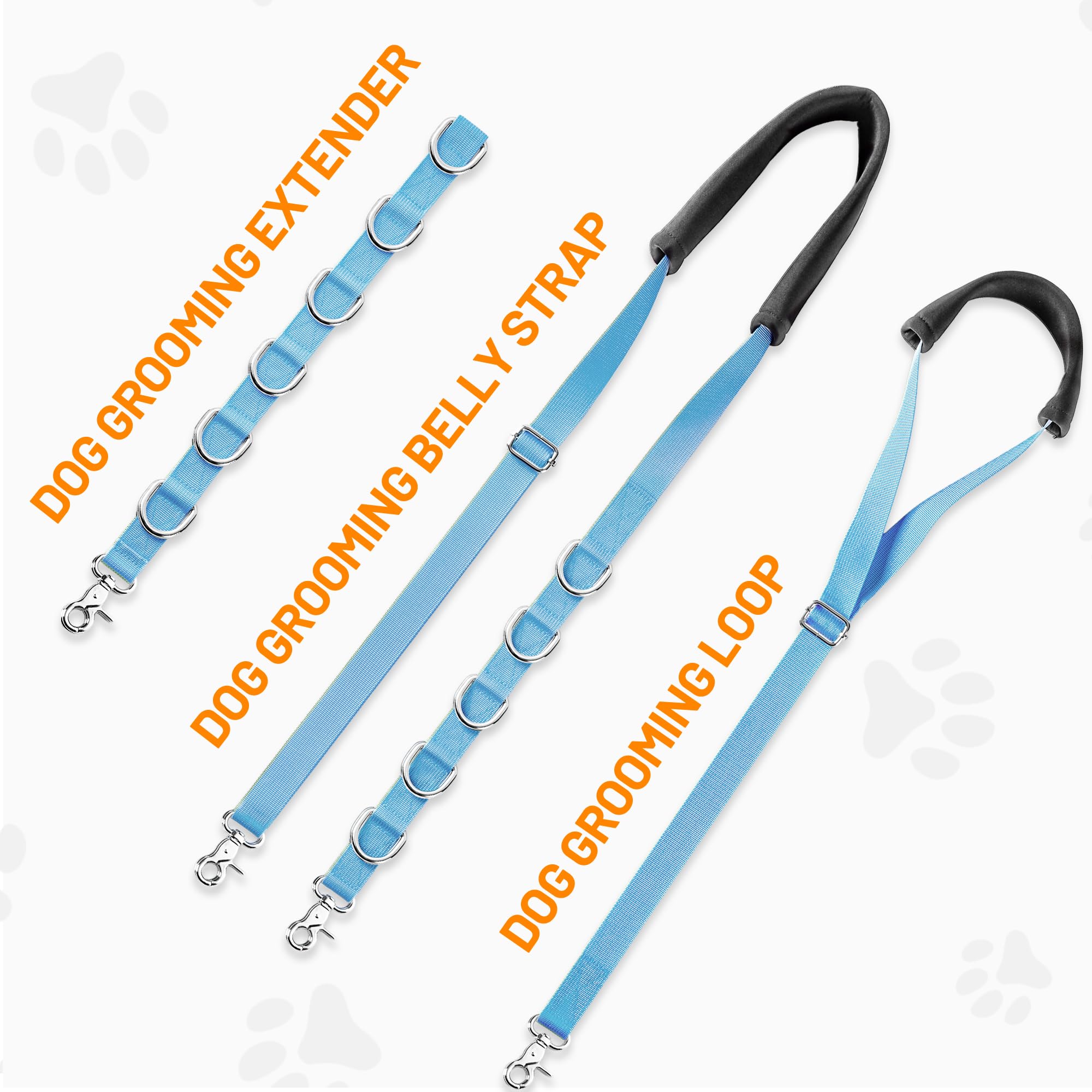 Uni Pnr Dog Grooming Belly Strap - Dog Grooming Table Arm Extender With Clamp Extension Loop Bathing Restraint Leash No Sit Haun