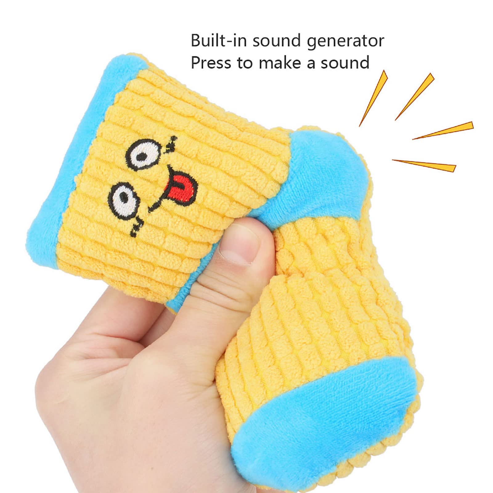 Squeaky Dog Toys, Pet Funny Stuffed Plush Cute Socks Birthday Gift Chew Toys for Small Medium Dogs(Pink White)