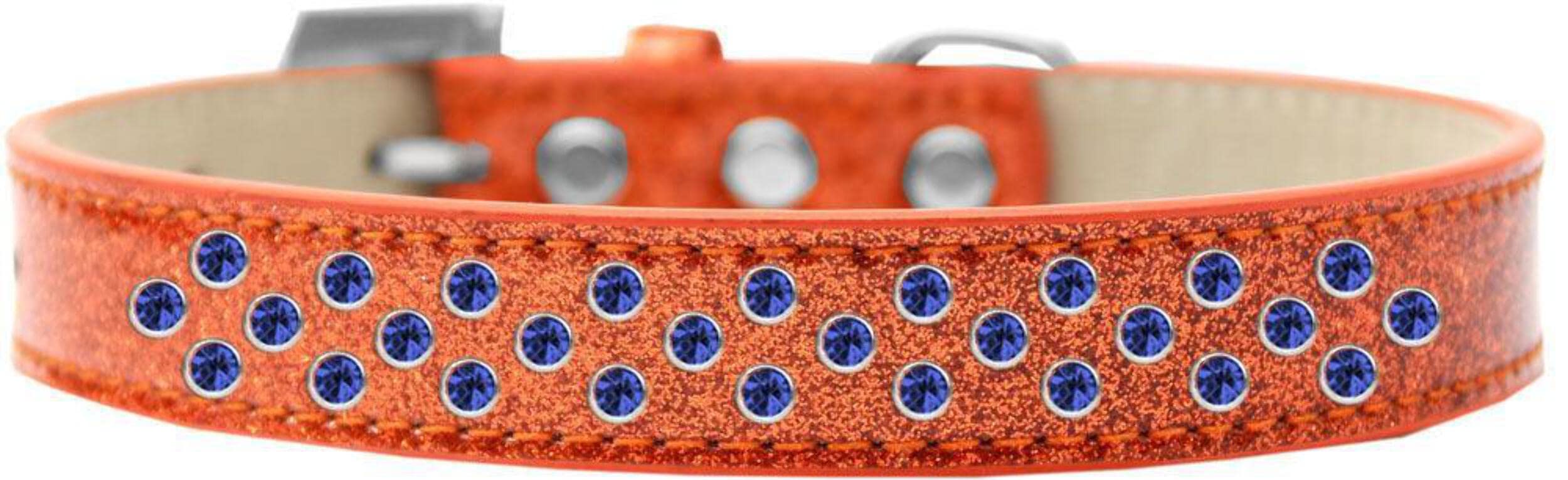 Dog, Puppy & Pet Ice Cream Collar, Blue Crystal Rimsets Sprinkles Gold 20
