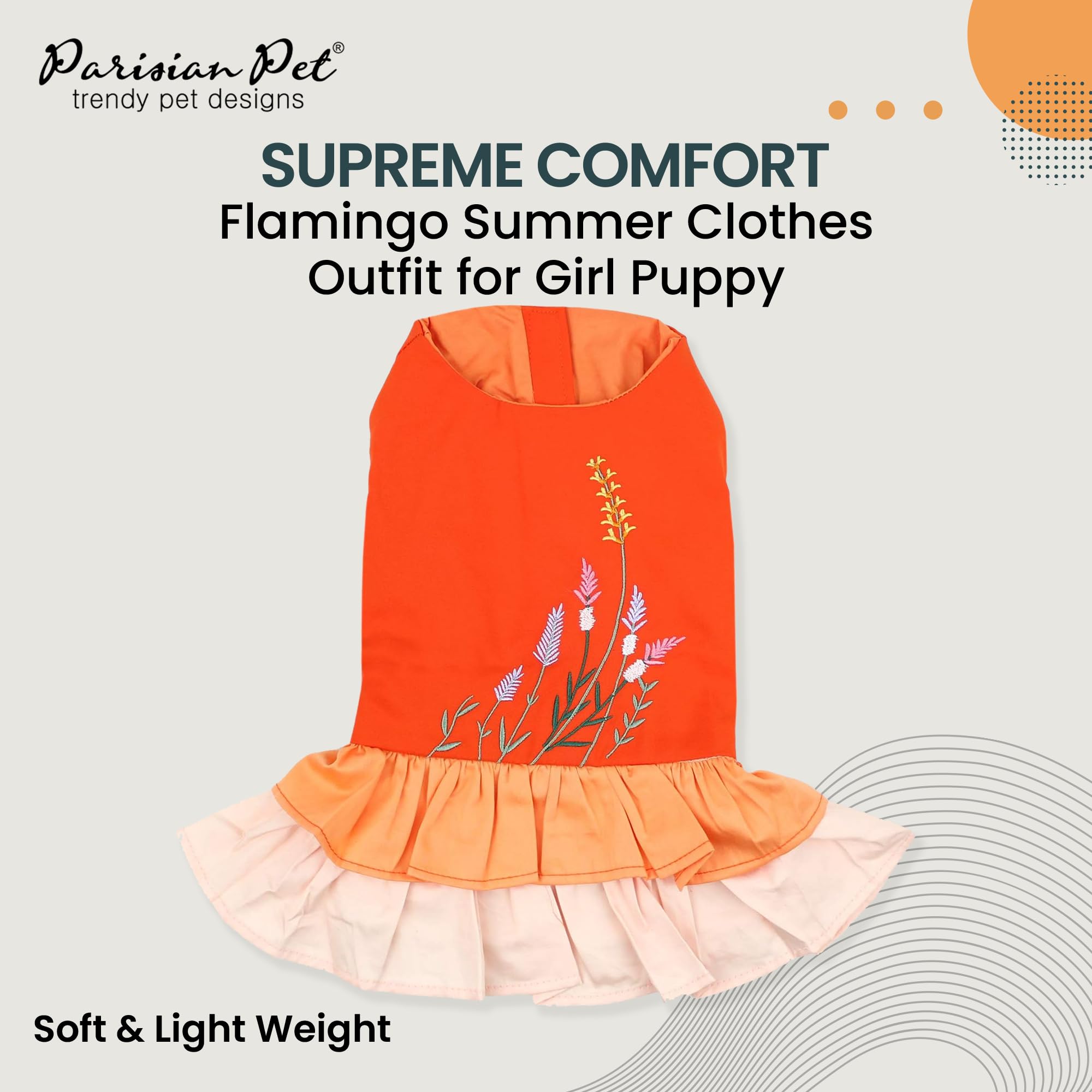 Parisian Pet Color Block Summer Dress - Lightweight, Sleeveless Dog Frock - Machine Washable Beach Outfit For Small Dogs Girl Xs