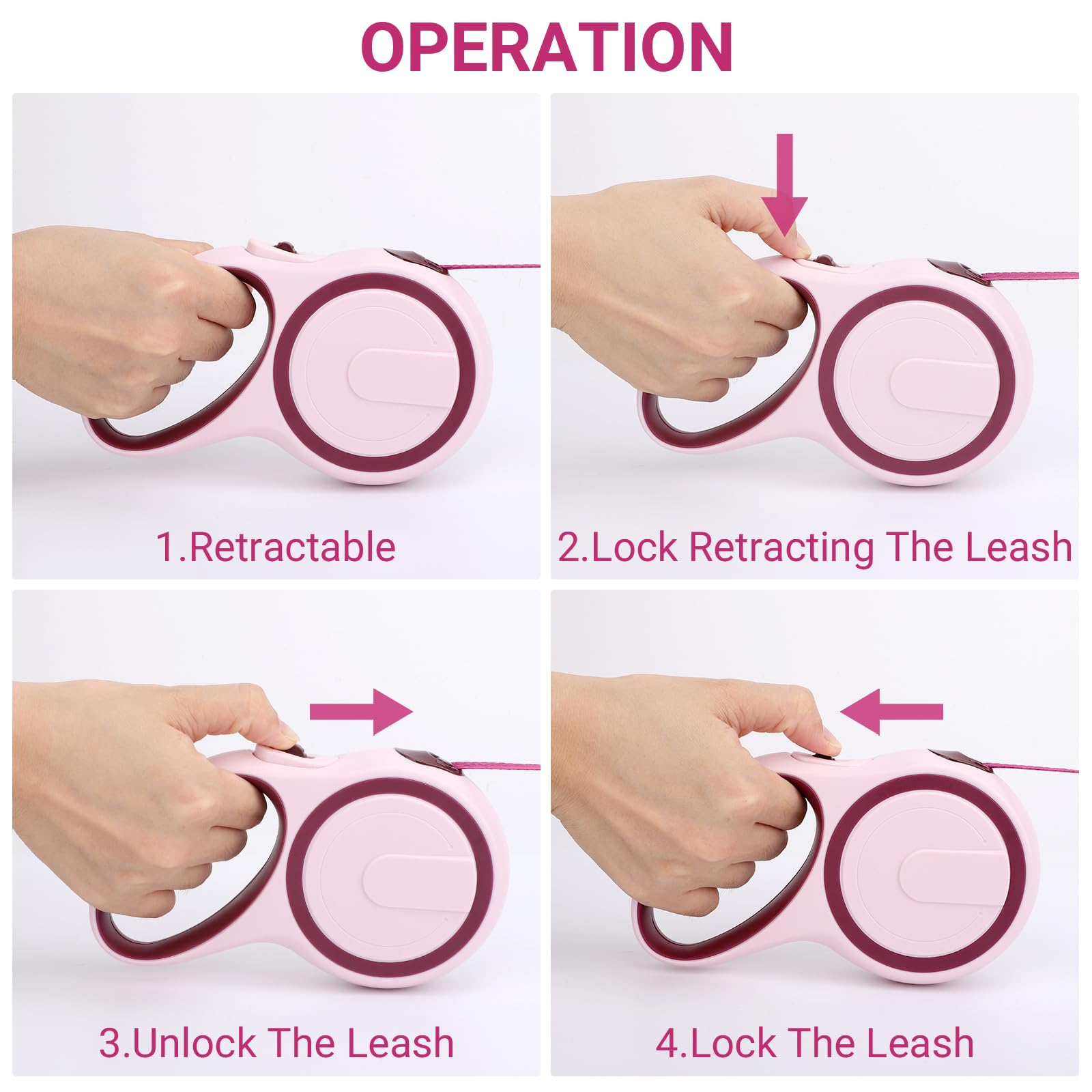 Segarty Dog Retractable Leash, 16Ft Heavy Duty Walking Dog Leash For Medium Small Pet Up To 44Lb, Anti-Slip Handle 360Tangle-Fre