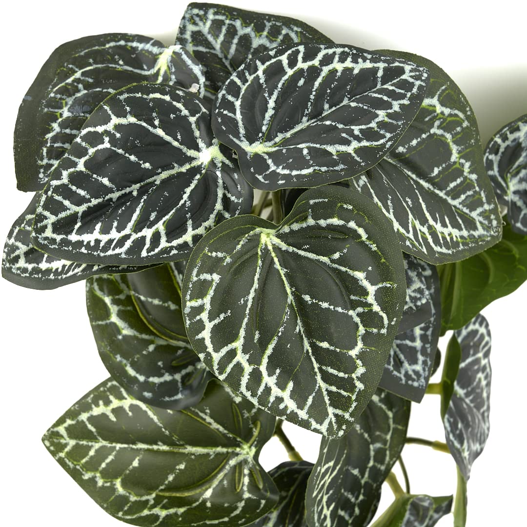 Woledoe Reptile Plants For Terrarium, Amphibian Habitat Decor Artificial Hanging Plants With Suction Cup - Fake Anthurium Crysta